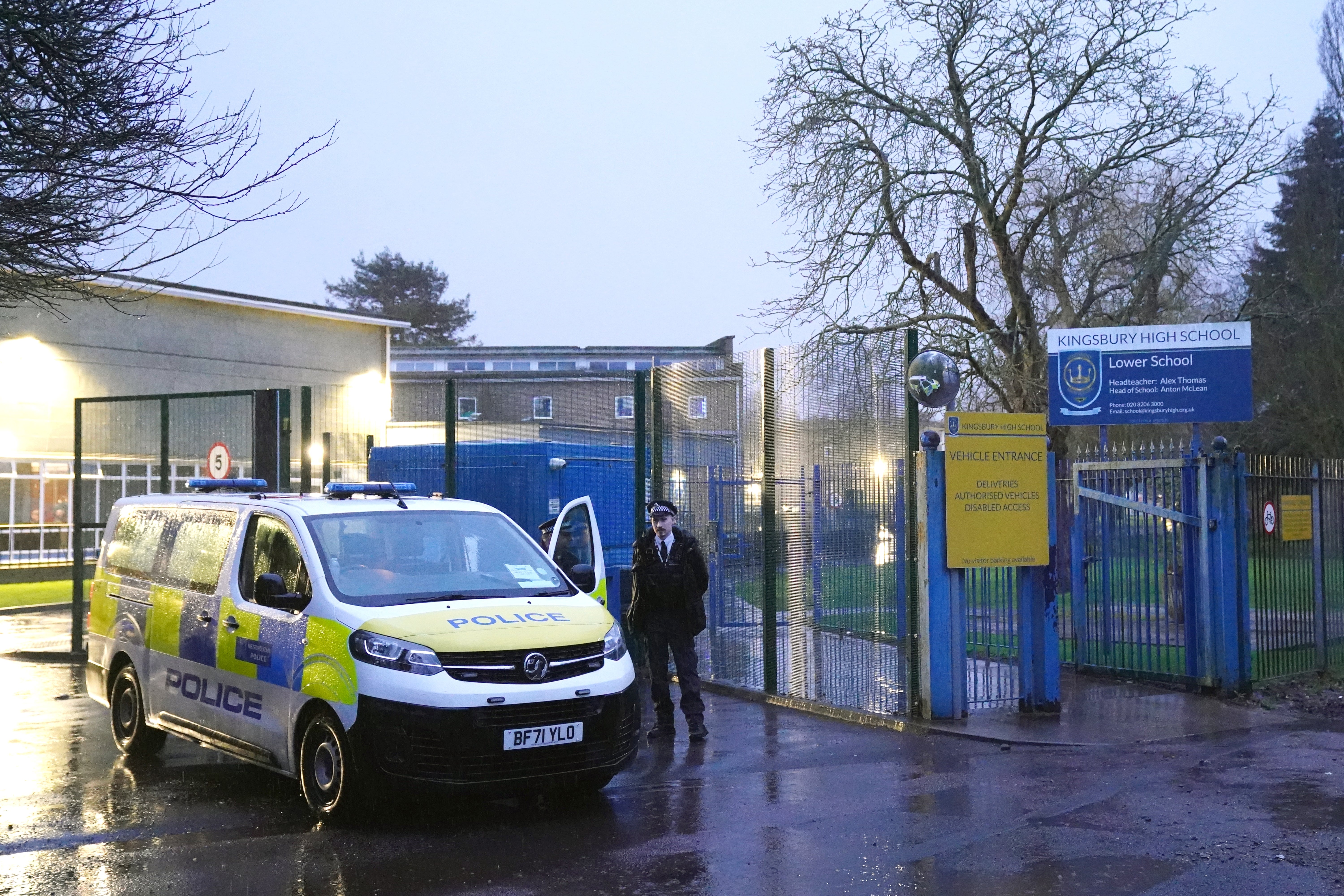 Police talked to pupils at Kingsbury High School who may have seen what happened