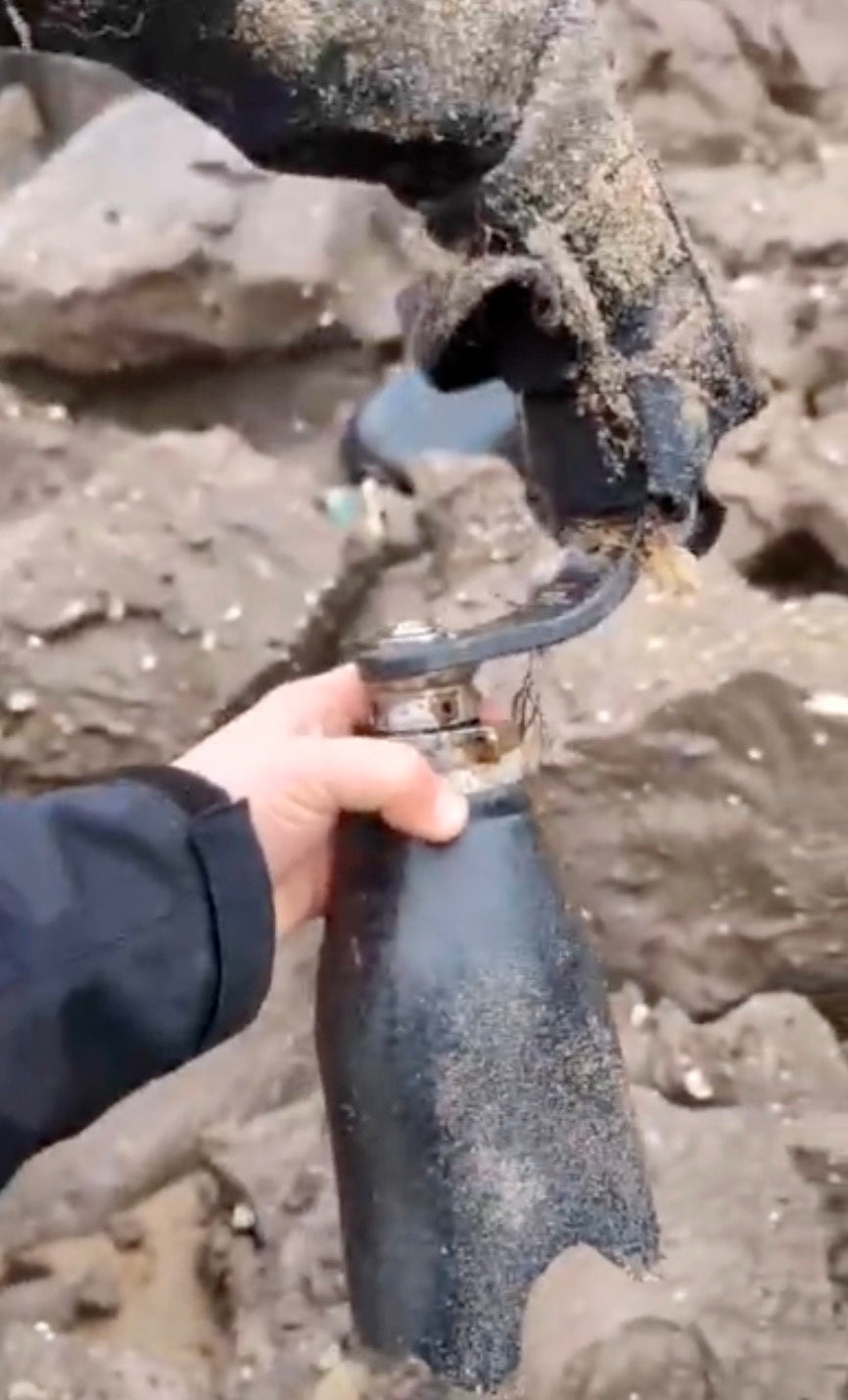 Lizzie, a semi-professional fossil hunter, spotted Brenda Ogden's prosthetic among rocks beneath the cliffs at Atwick, 12 miles south of Bridlington