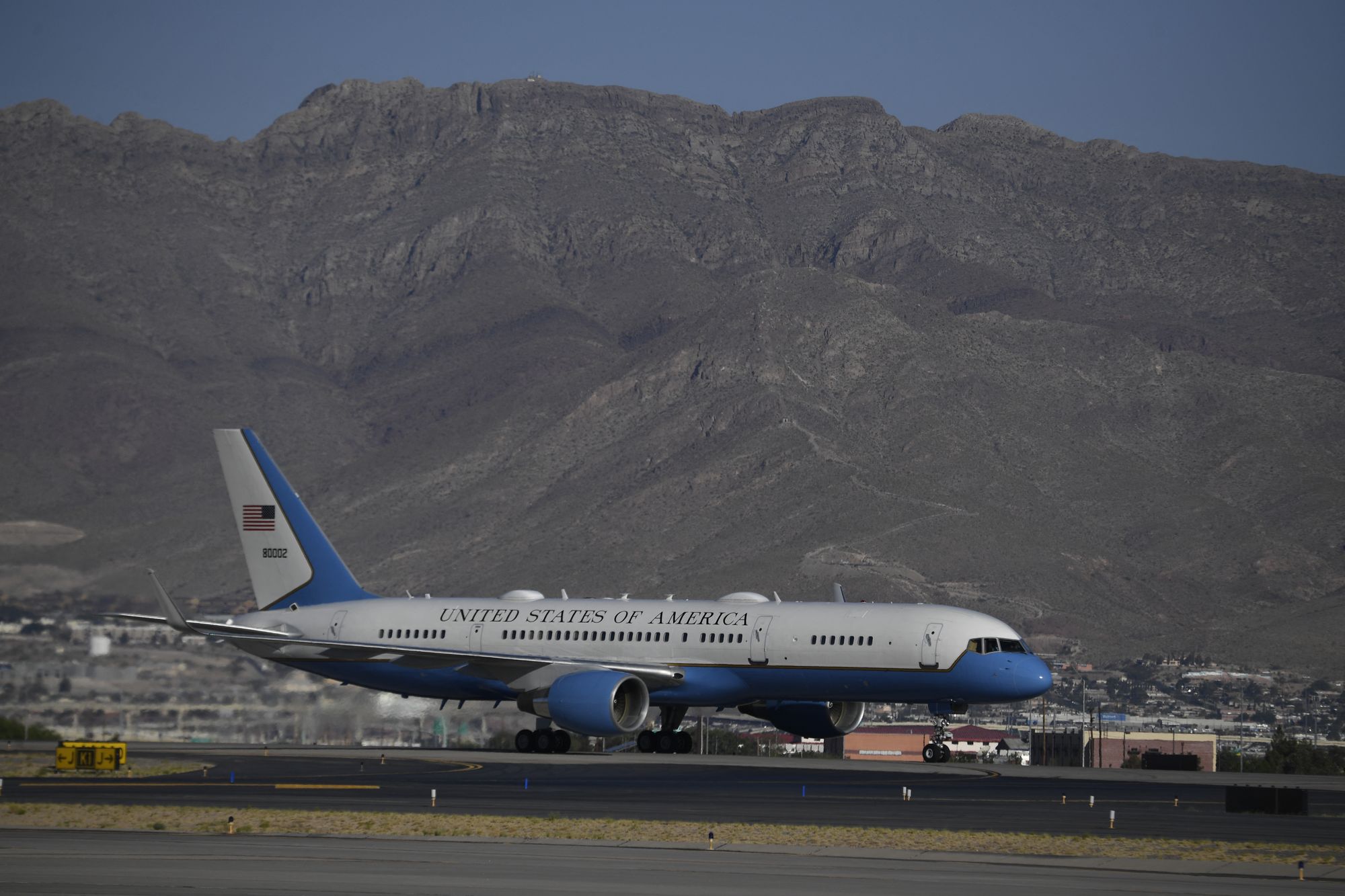 Air Force Two at El Paso International Airport in 2021. The airport services over three million people per year