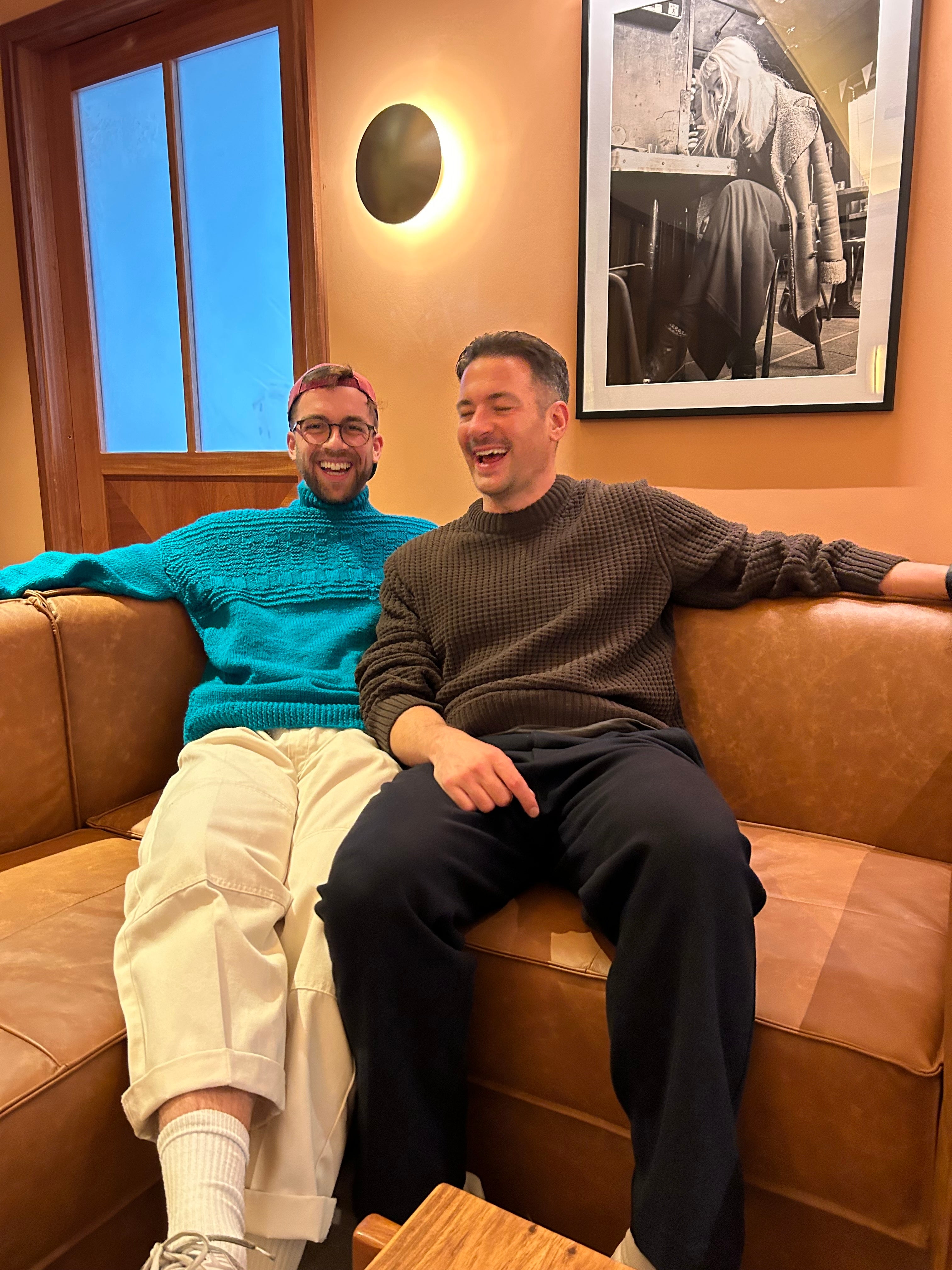 <p>Tom Stroud (right) and Dan Shrigley met after bonding on Instagram over masculinity </p>