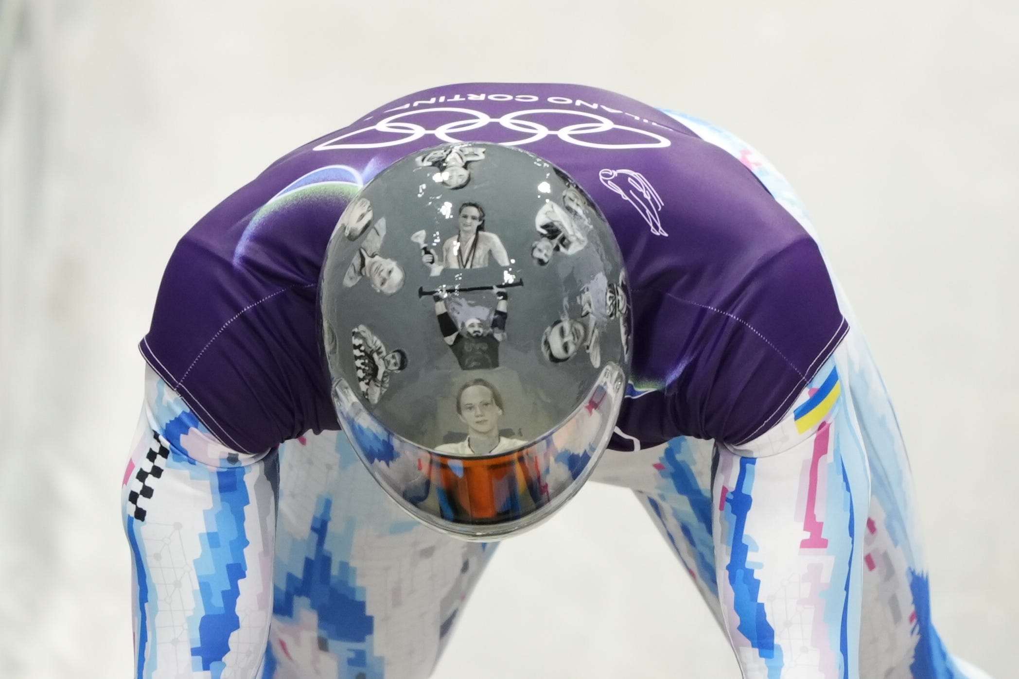 Ukraine’s Vladyslav Heraskevych has vowed to compete in his helmet featuring pictures of victims of the Russian invasion (Andrew Milligan/PA).