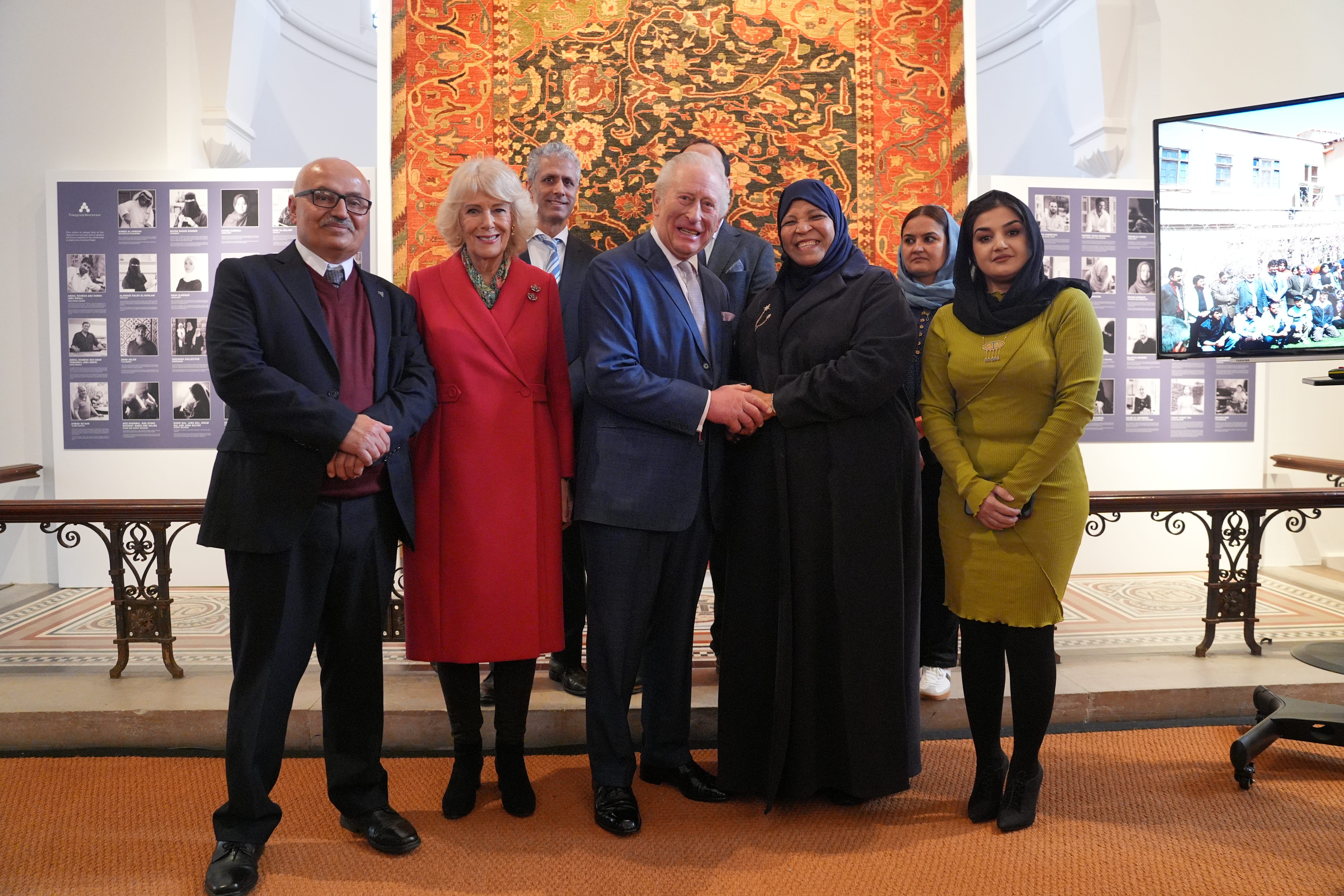 The King and Queen during a visit to Turquoise Mountain (Yui Mok/PA)