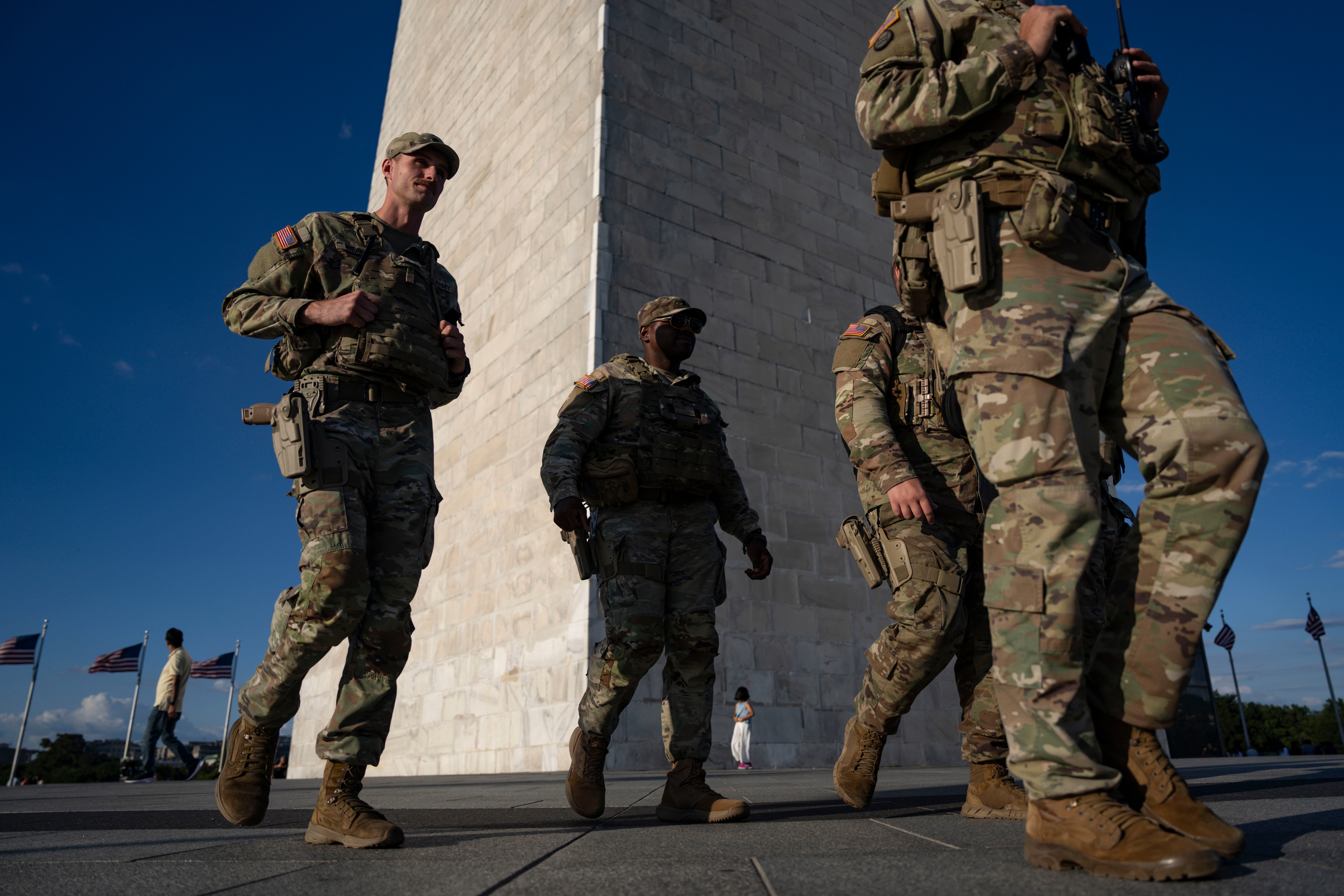 National Guard service members were deployed to patrol Washington, DC and pick up trash. That deployment is expected to end later this year