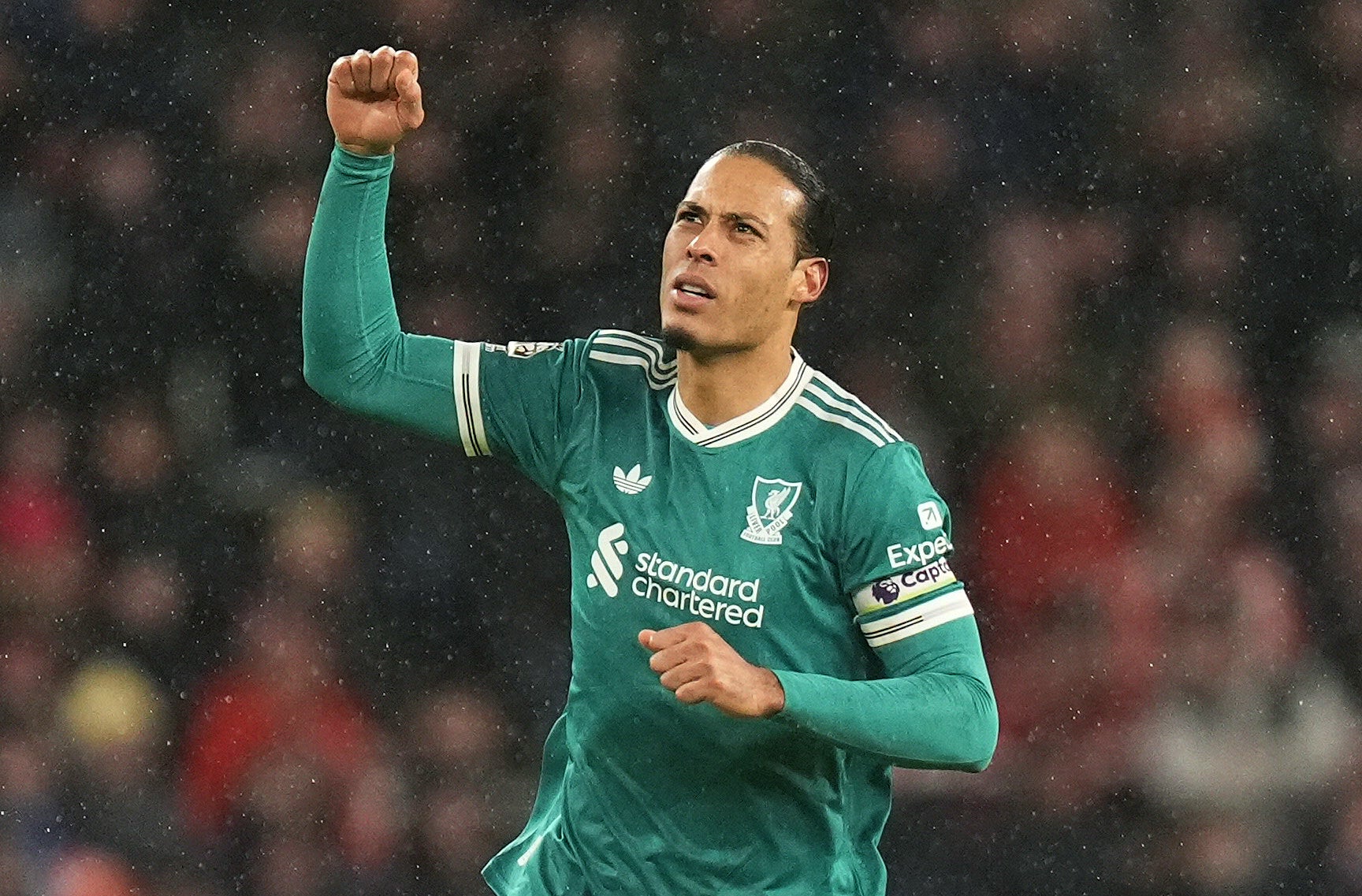 Virgil van Dijk celebrates scoring (Danny Lawson/PA)