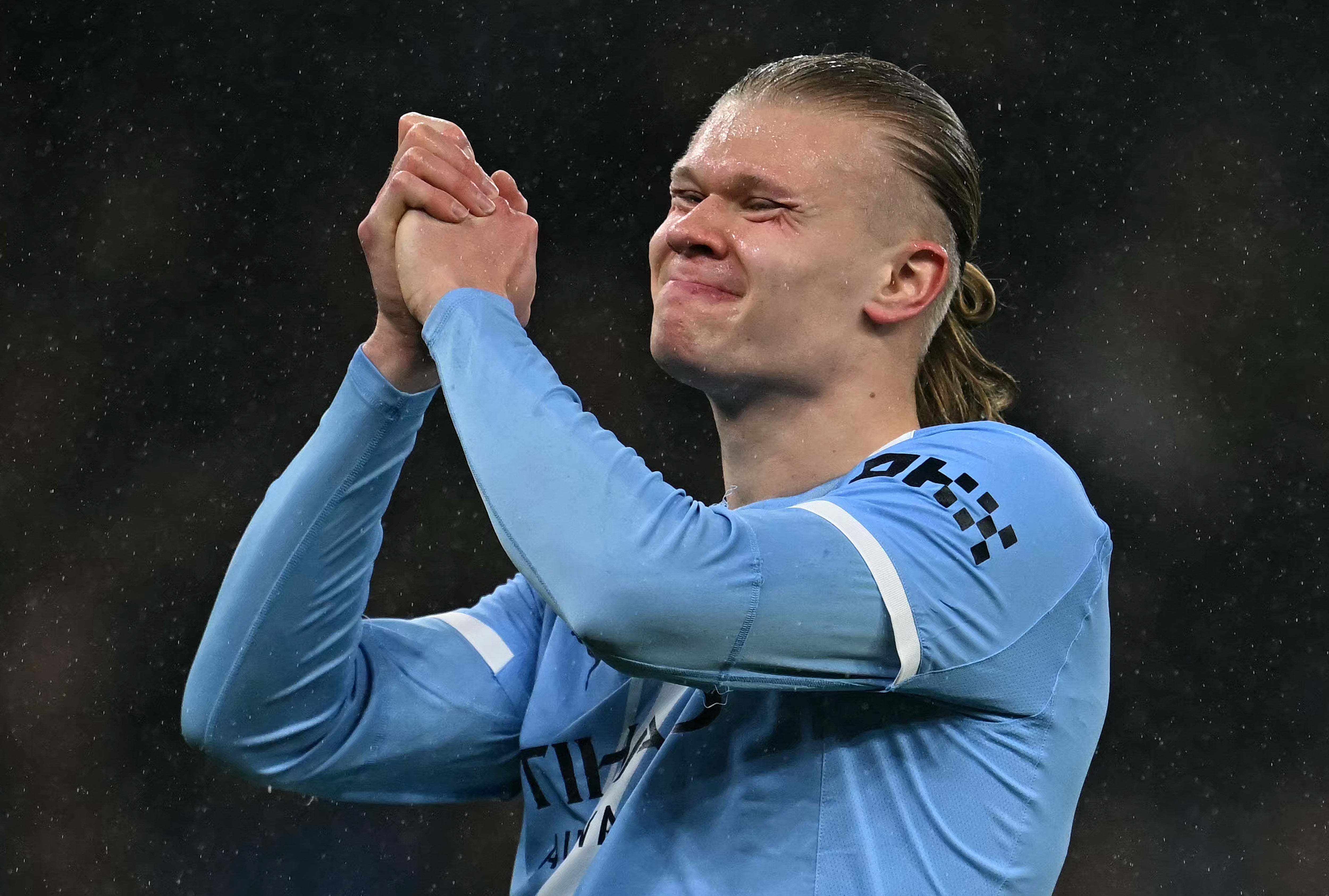 Erling Haaland scored in Manchester City’s 3-0 win