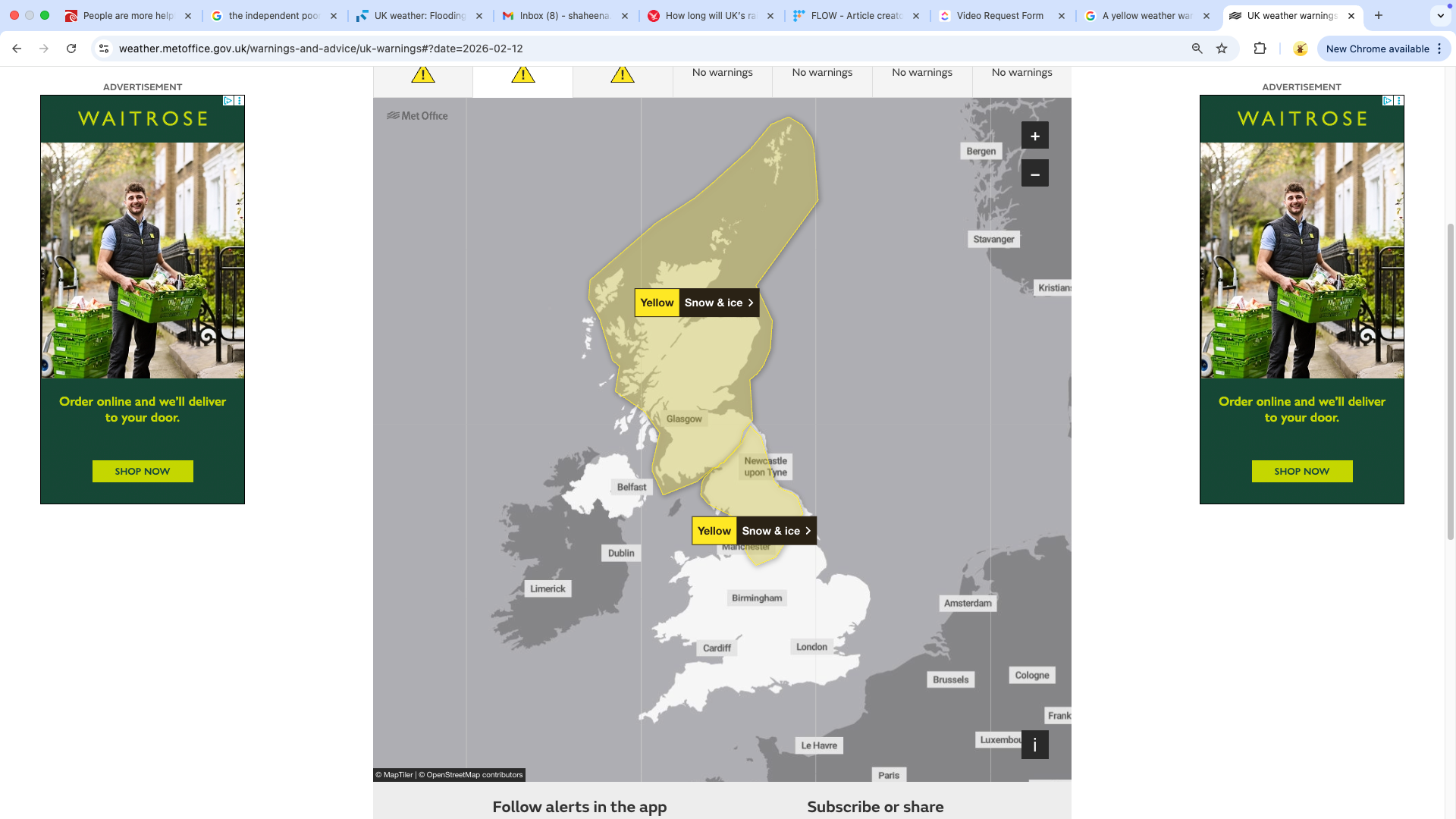 Two fresh weather warnings of snow and ice have been issued for Thursday and Friday across Scotland