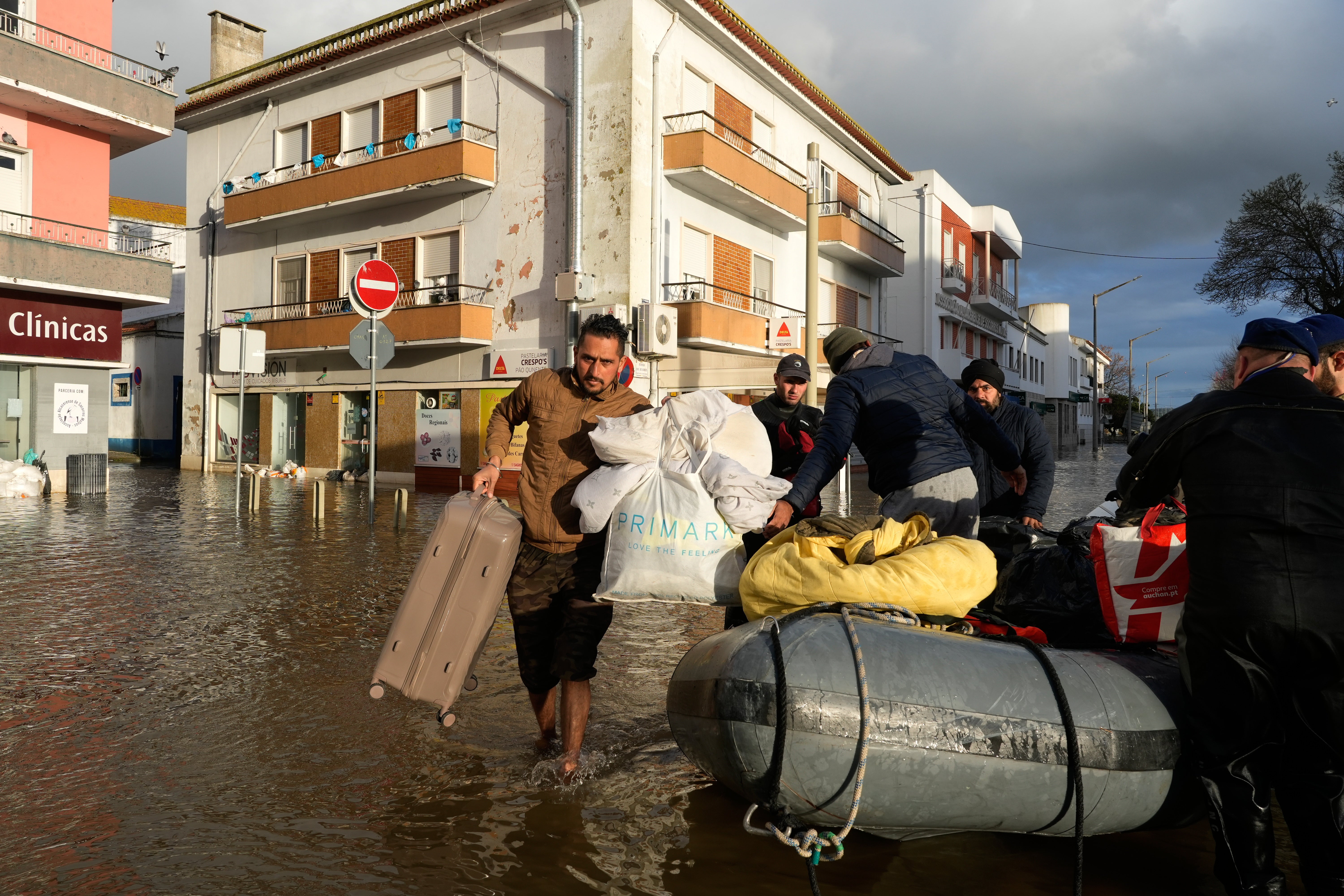 Streets flooded in Portugal