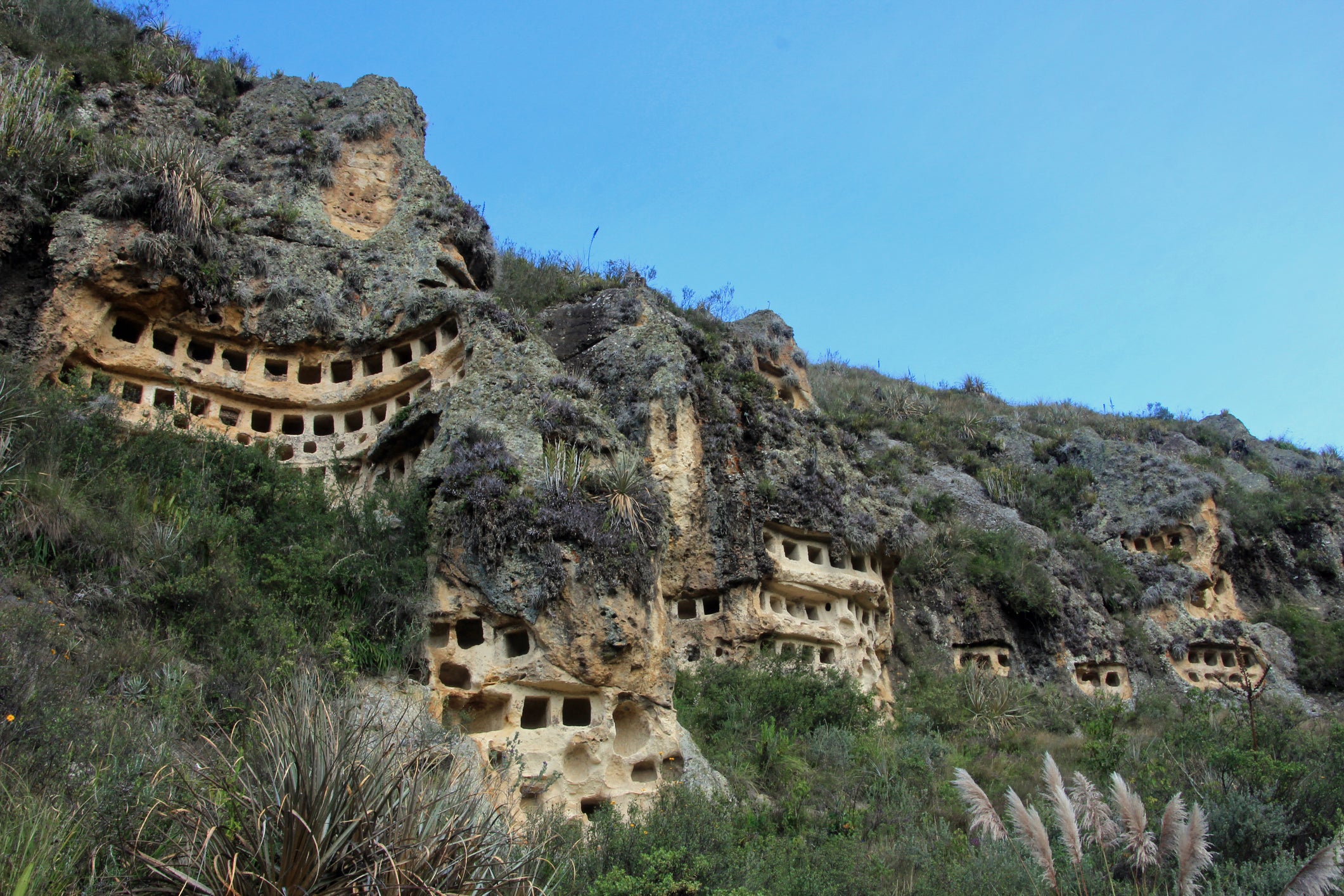 The Ventanillas de Combaya are an old pre-Inca cemetery in the mountains of northern Peru near Cajamarca