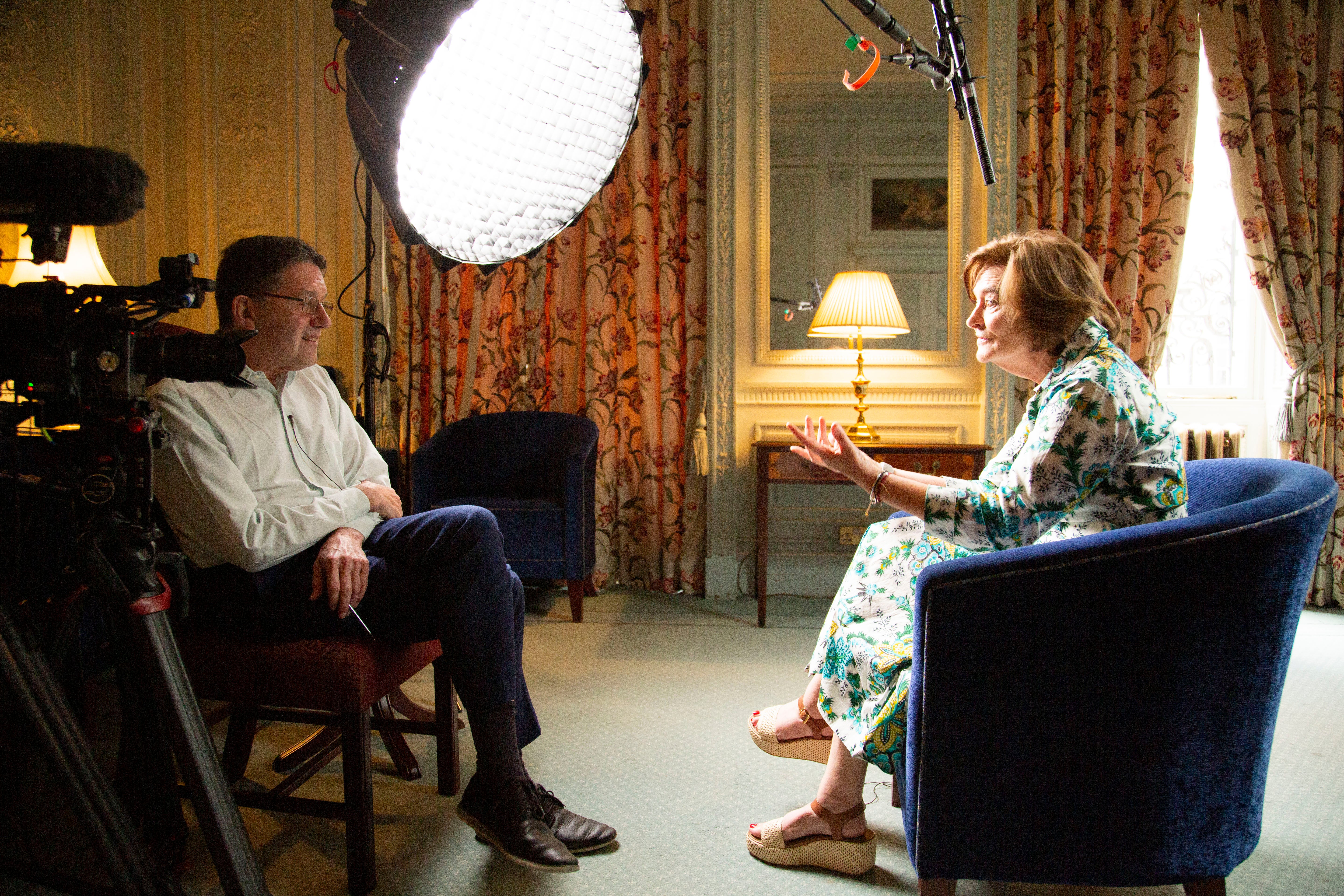 Cherie Blair, who is remarkably open, is interviewed by Michael Waldman