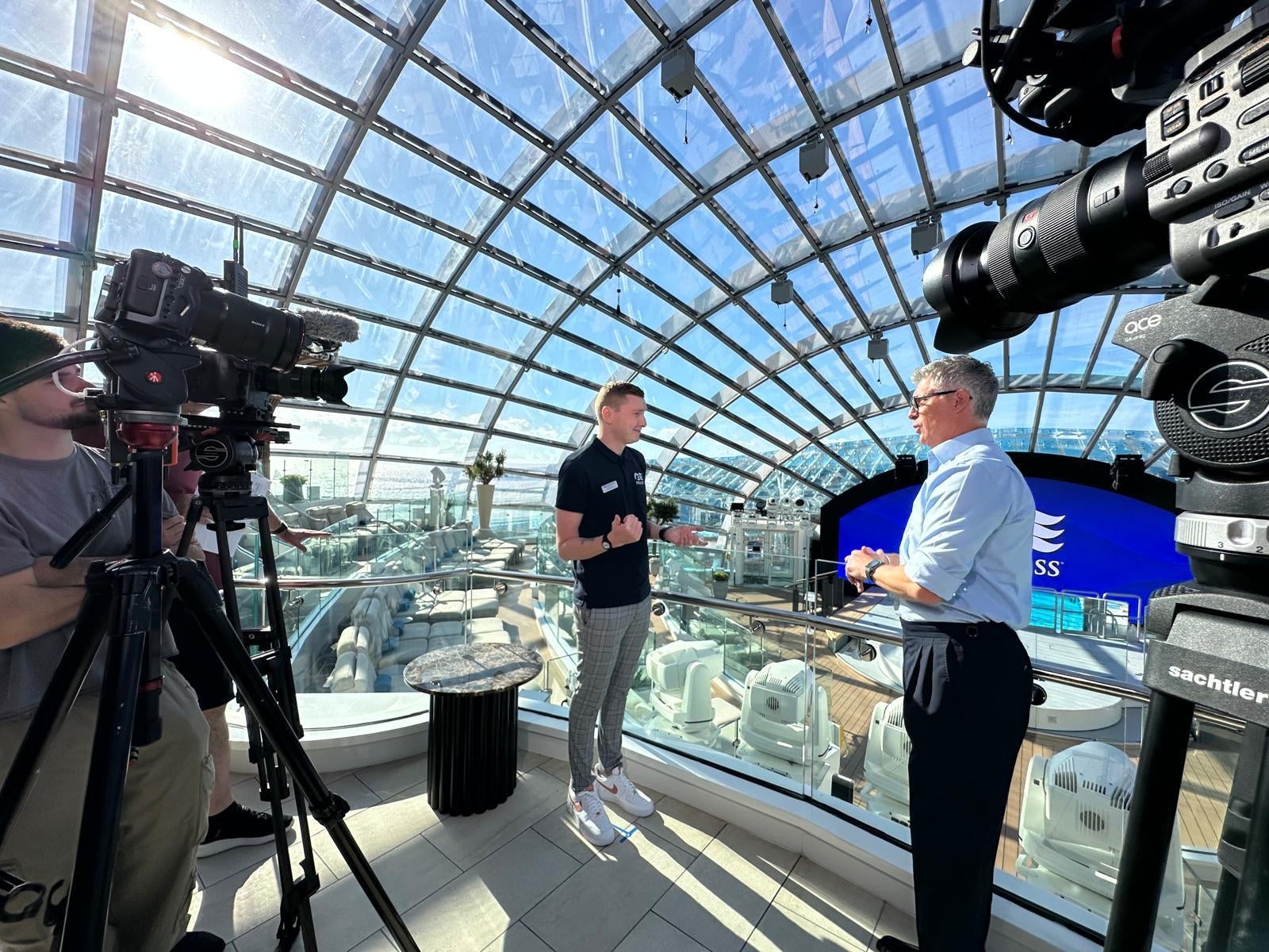 Host Dean Wilson enjoys an exclusive sneak peek behind the scenes on board Sun Princess