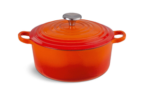 Habitat 3.3l cast iron casserole dish, orange