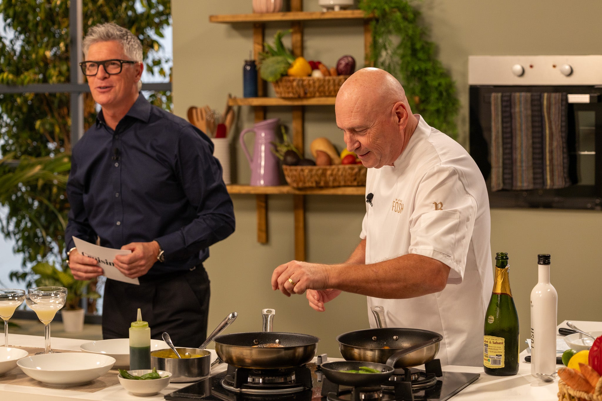 Michelin-starred chef and sommelier Marc Fosh cooking up dishes guests can expect to discover onboard