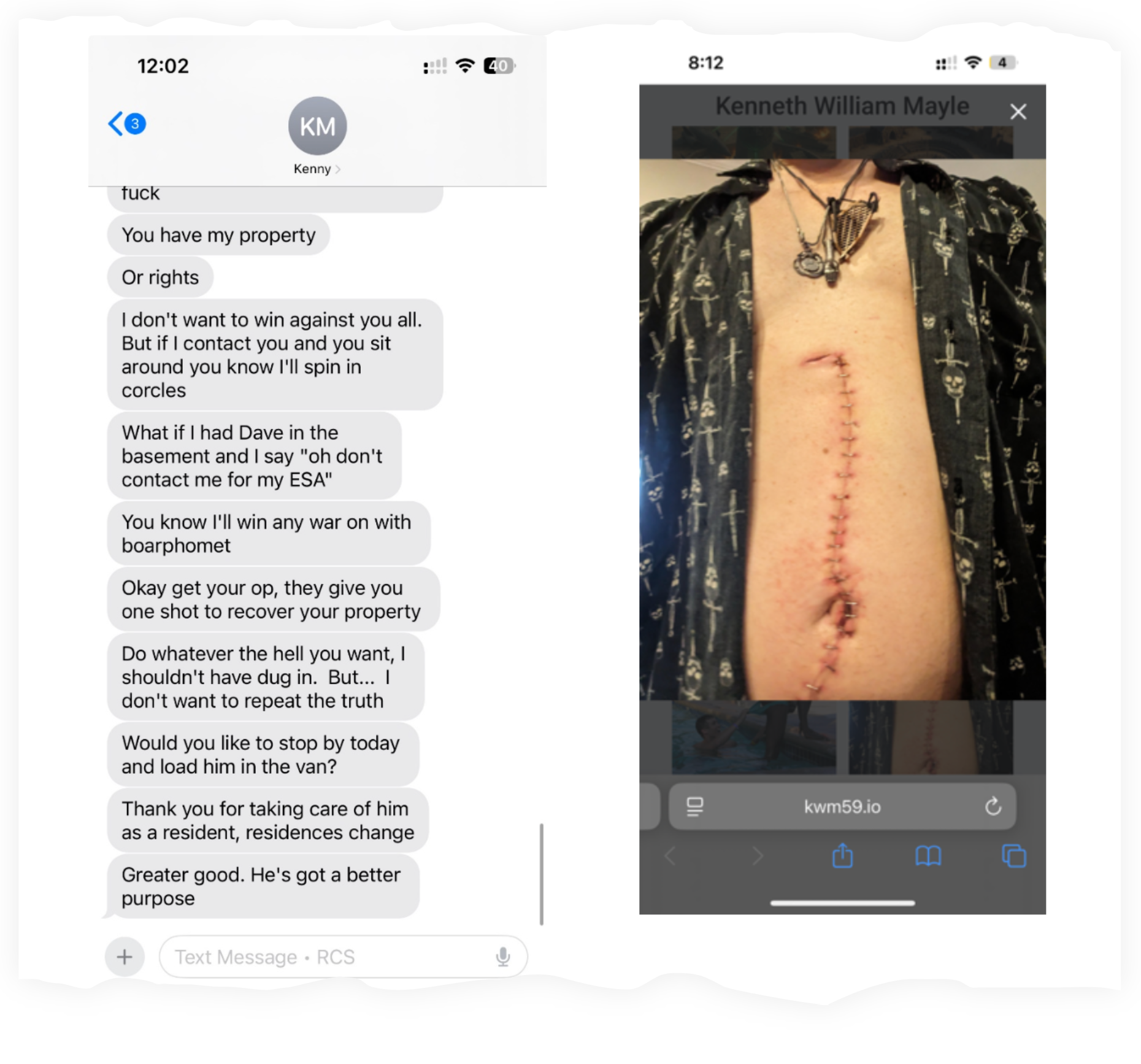Mayle bombarded the Chubby Goat Acres animal sanctuary with increasingly unhinged texts, according to a protection order application