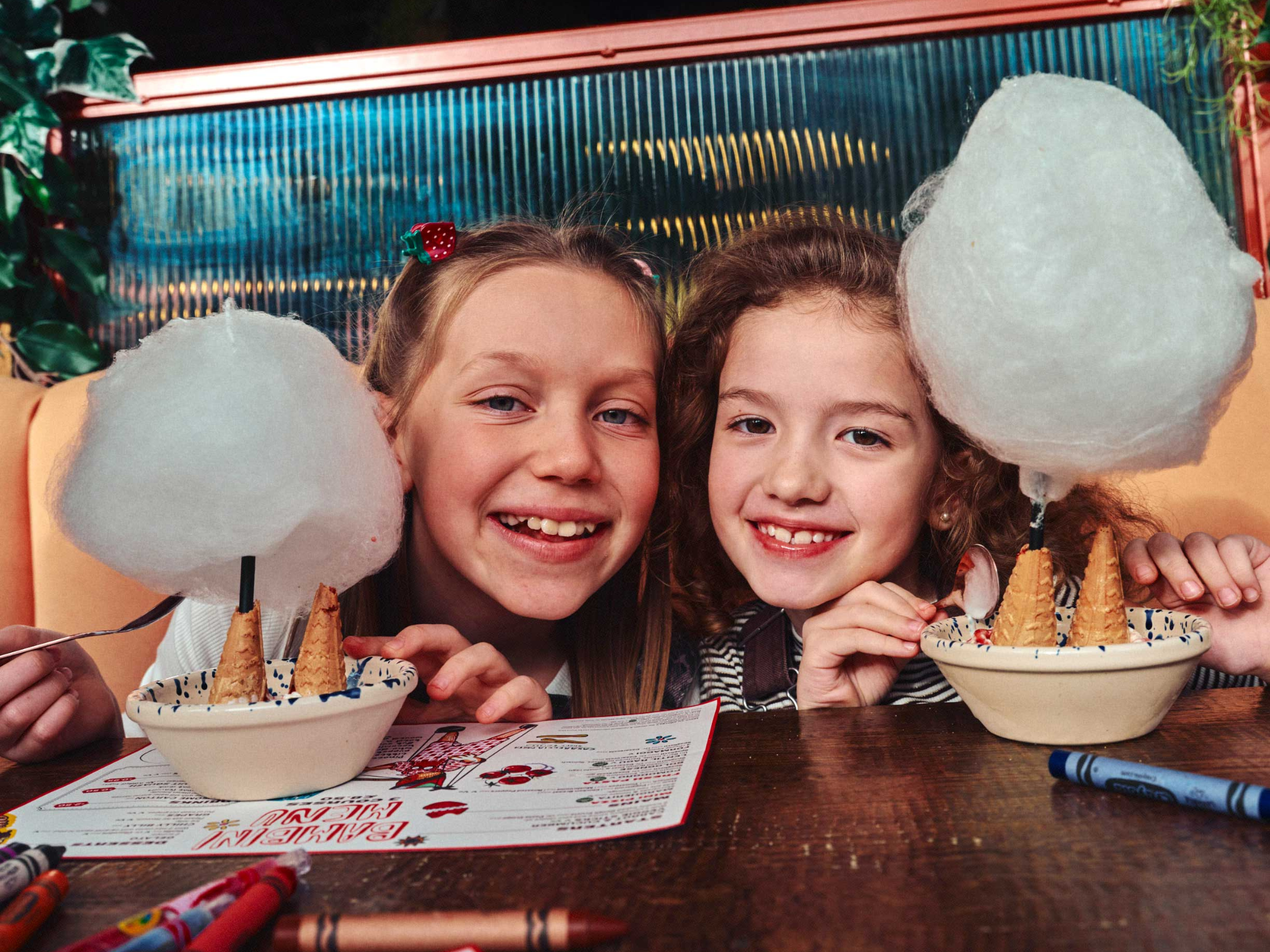 Kids can try the restaurant’s new candy floss sundae