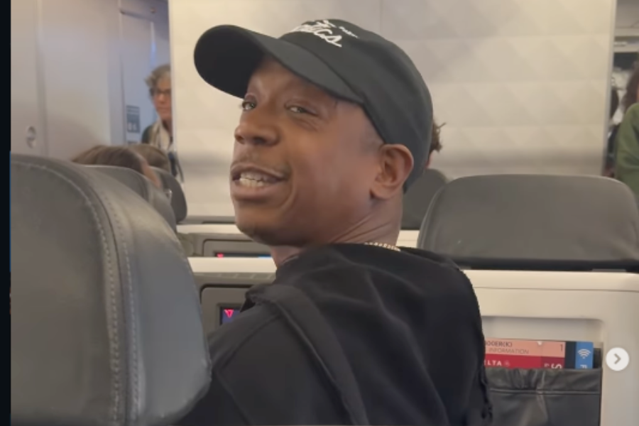 50 Cent’s associate Uncle Murda posted a video from the plane, saying Ja Rule, pictured, eventually left following a verbal altercation