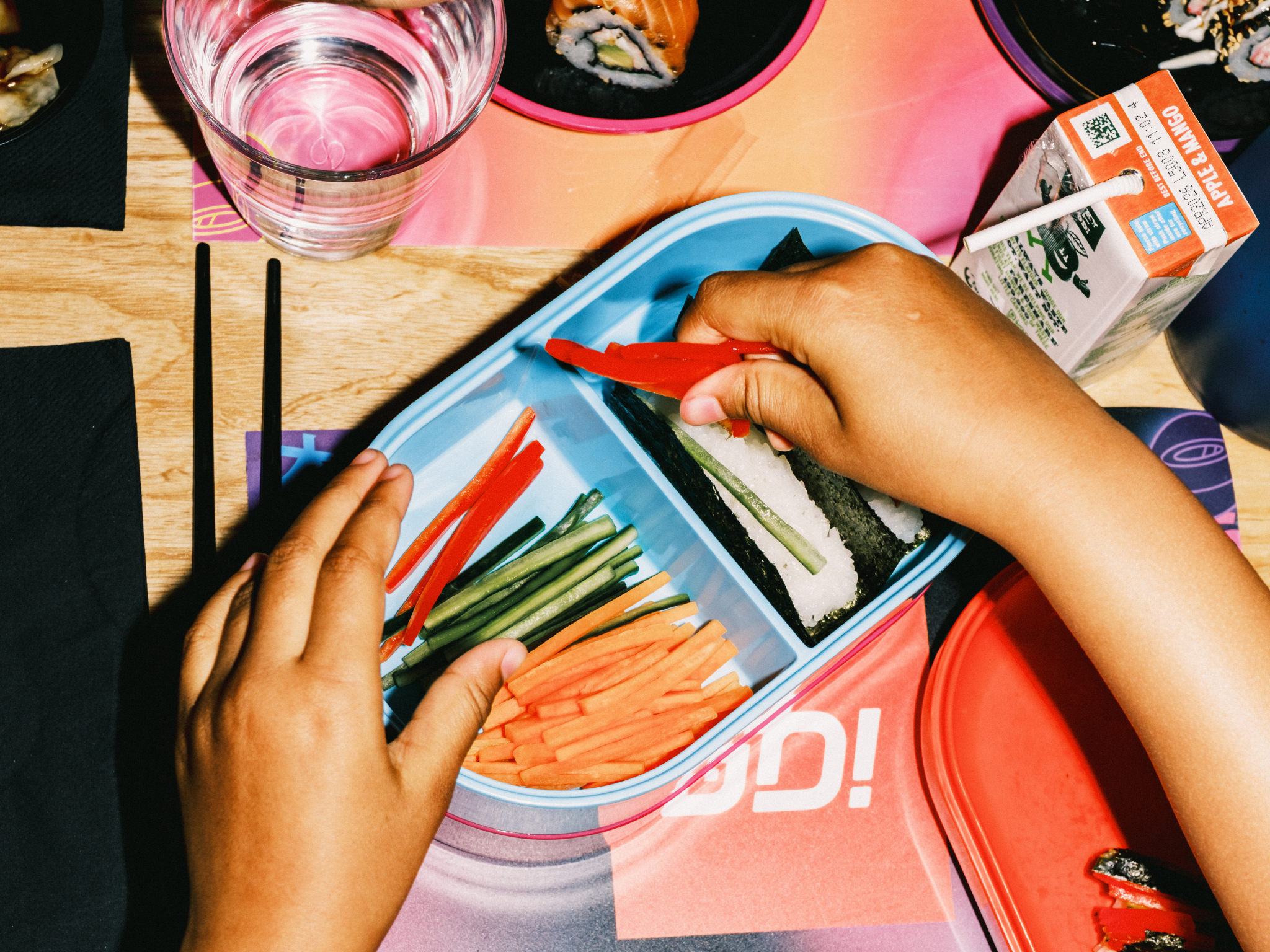 You can upgrade to a mini sushi box for £1.45 with the kids eat free deal