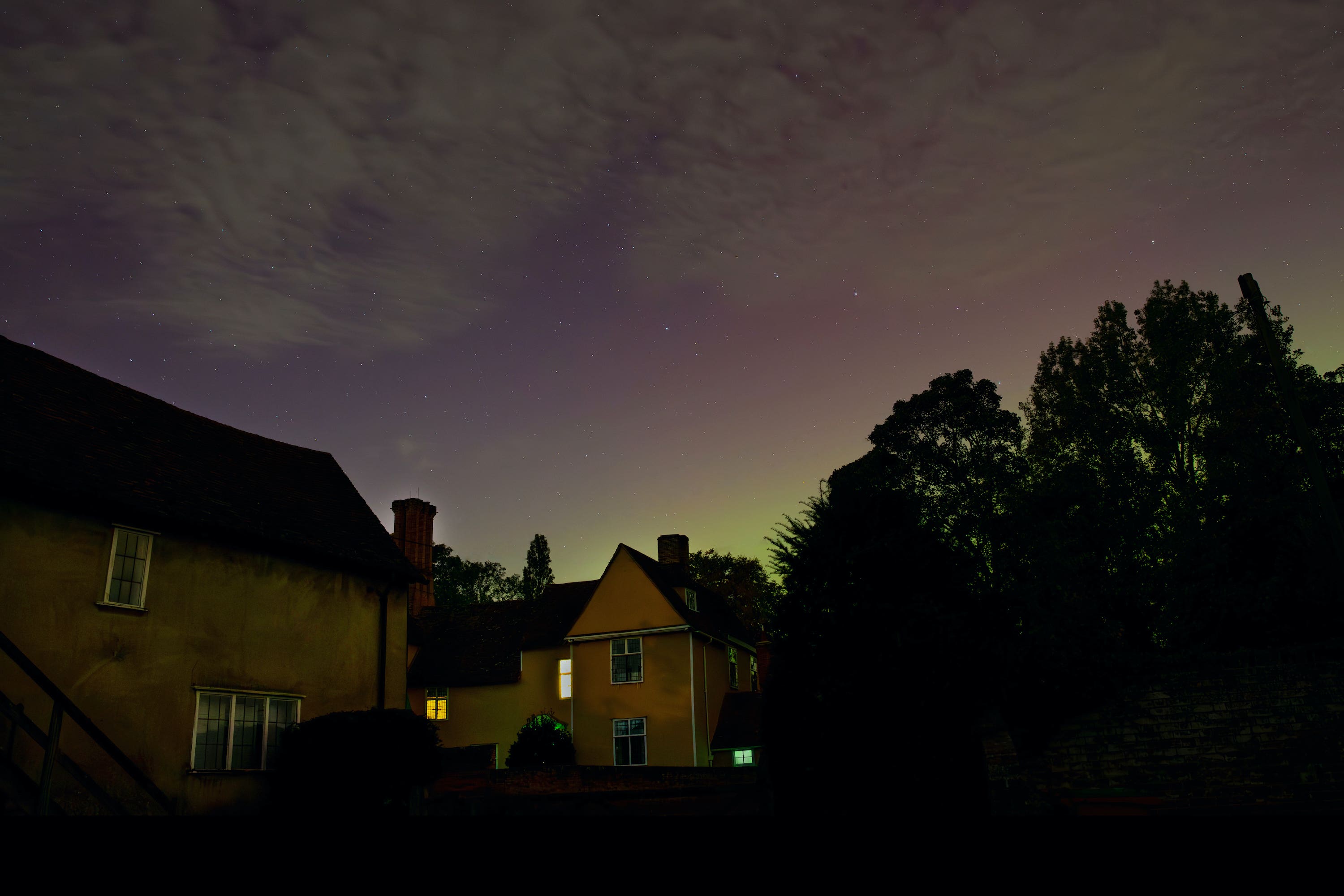 Thorington Hall with the DarkSky Discovery Centre in the foreground, as Thorington Street was recognised with International DarkSky Community status (Dedham Vale Dark Skies campaign/PA)