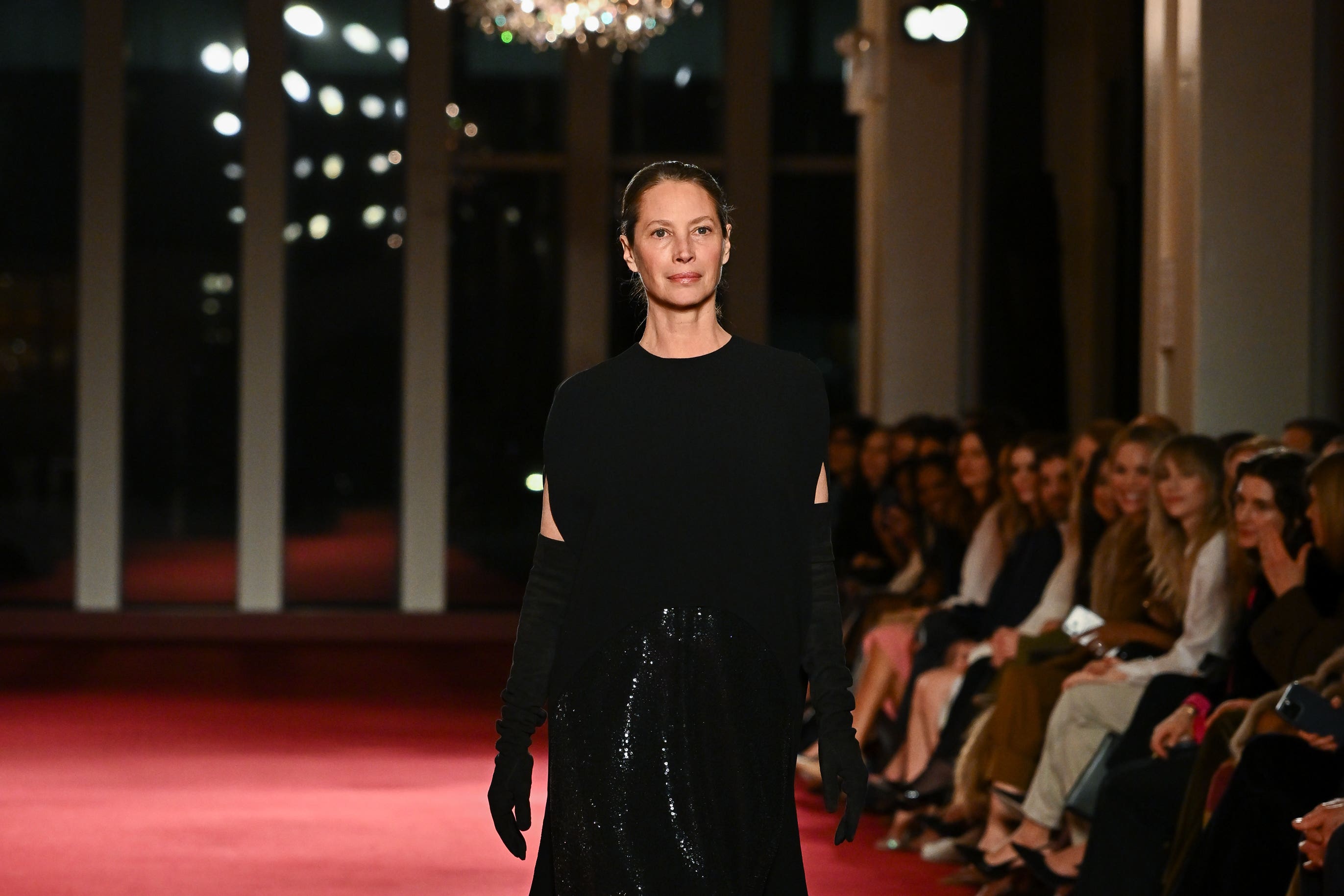 Model Christy Turlington showcased old-school elegance at the Michael Kors show (Evan Agostini/Invision/AP)