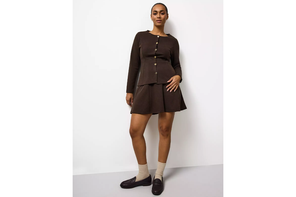 TU brown cinched cardigan