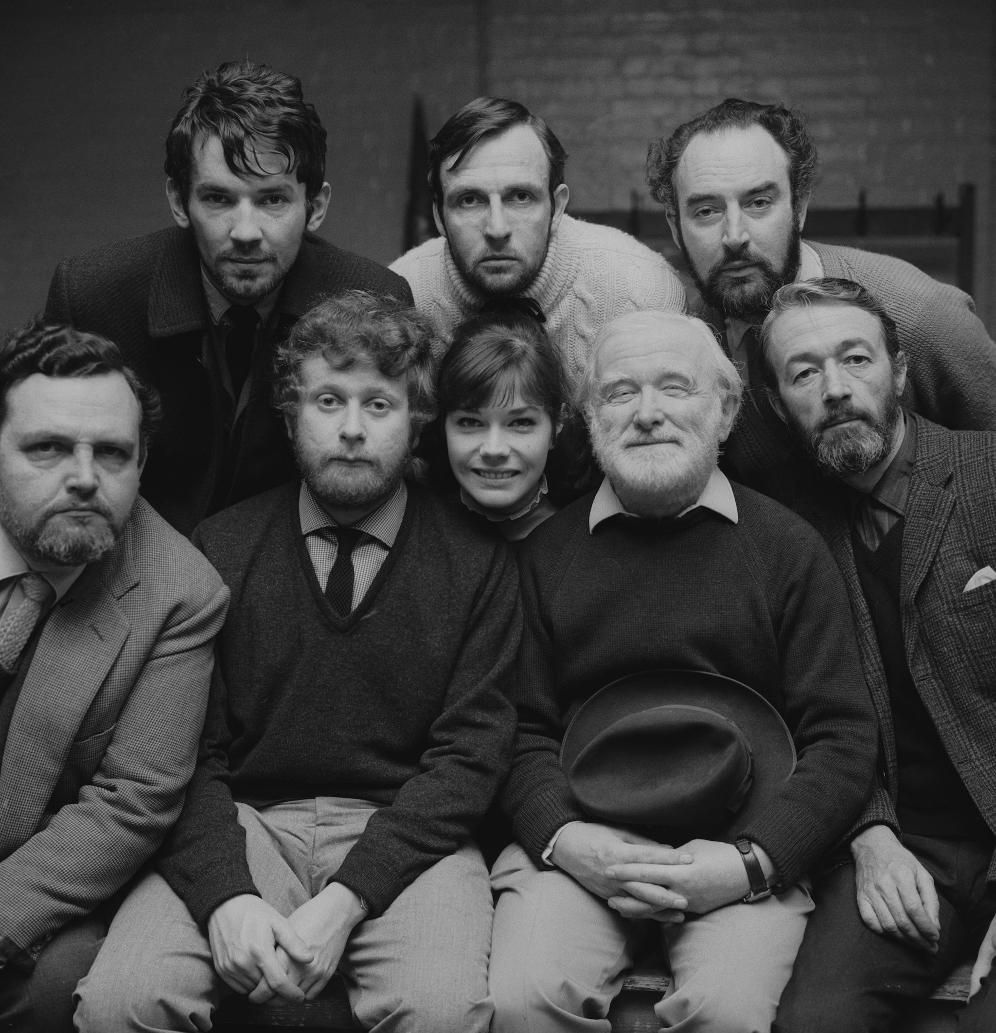 The London cast of ‘Fiddler on the Roof’ in 1967, including Jonathan Lynn (second from left, front row)