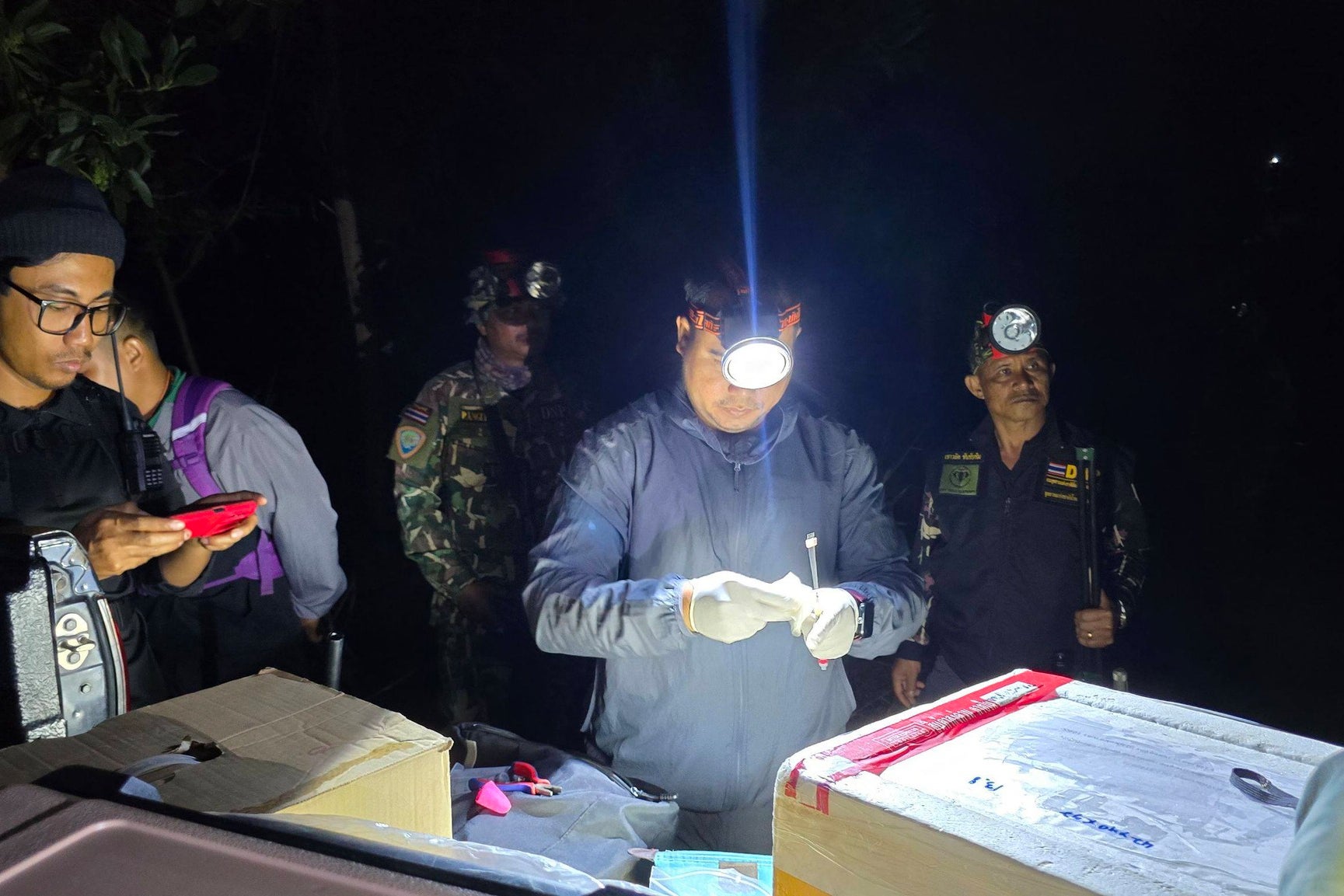 Officials prepare elephant contraception vaccines for wild elephants in the Trat province of Thailand