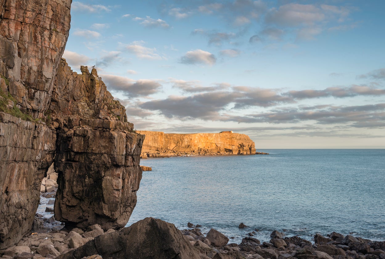 Two other climbers involved in the incident at St Govan’s Head were taken to hospital with injuries.