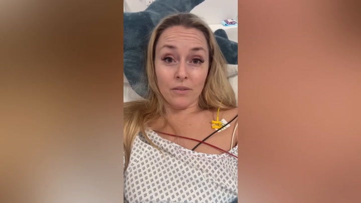 Lindsey Vonn shares video update from hospital bed after horror Olympic crash.