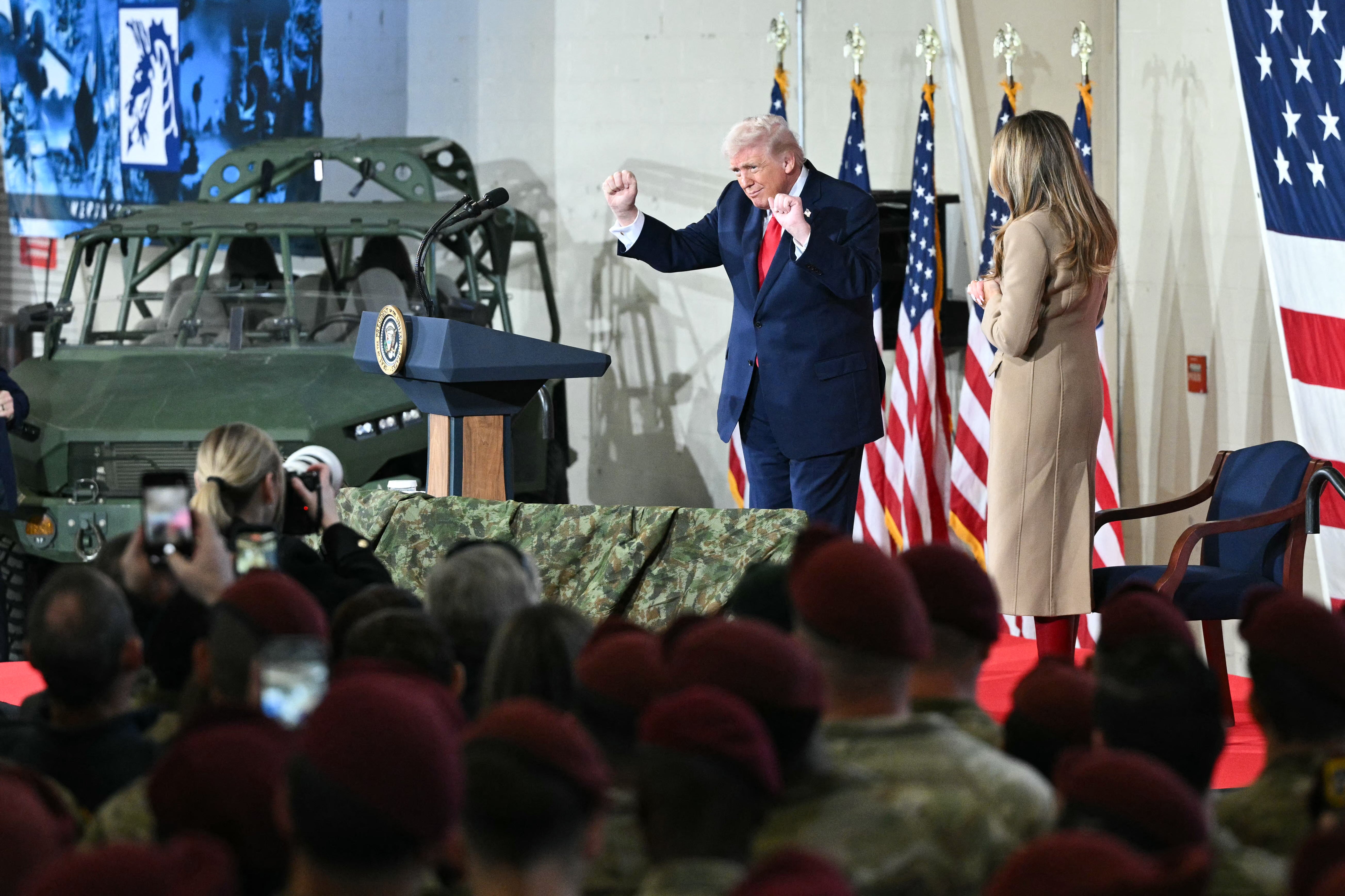 The president also spoke at Fort Bragg in June at an event meant to recognize the 250th anniversary of the Army