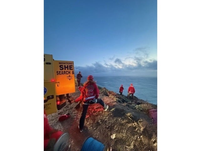 The search and rescue operation underway at Hurricane Point