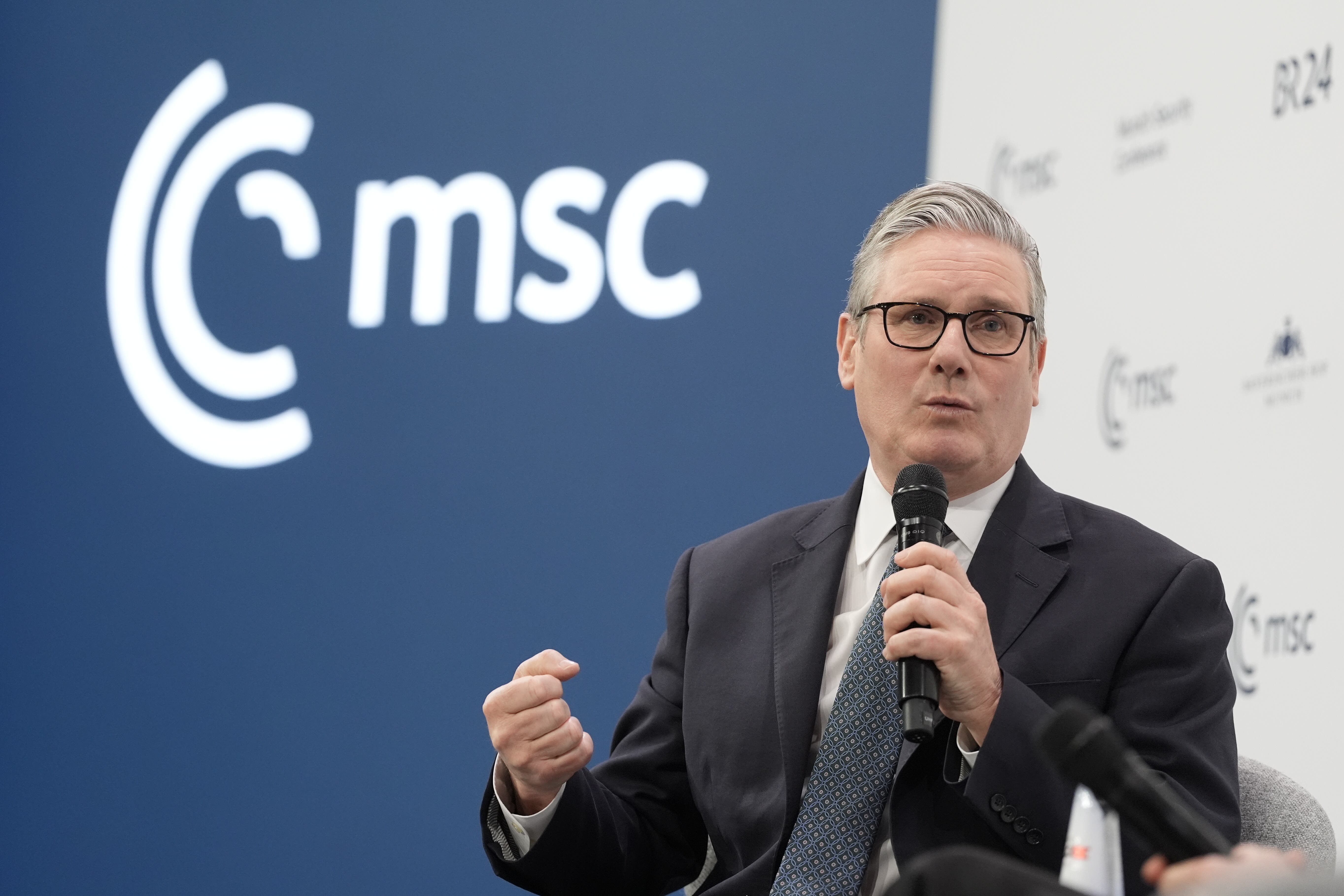 Prime Minister Sir Keir Starmer takes part in a panel discussion at the Munich Security Conference (Stefan Rousseau/PA)