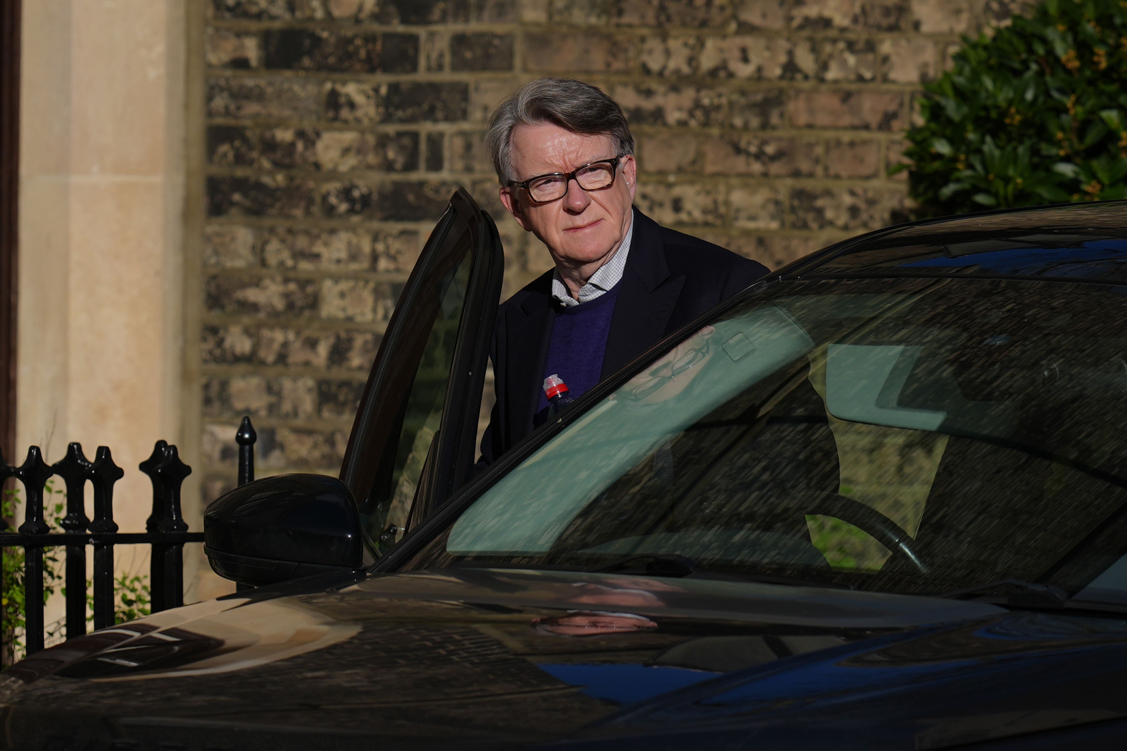 Lord Peter Mandelson leaving his home in north-west London (Maja Smiejkowska/PA)