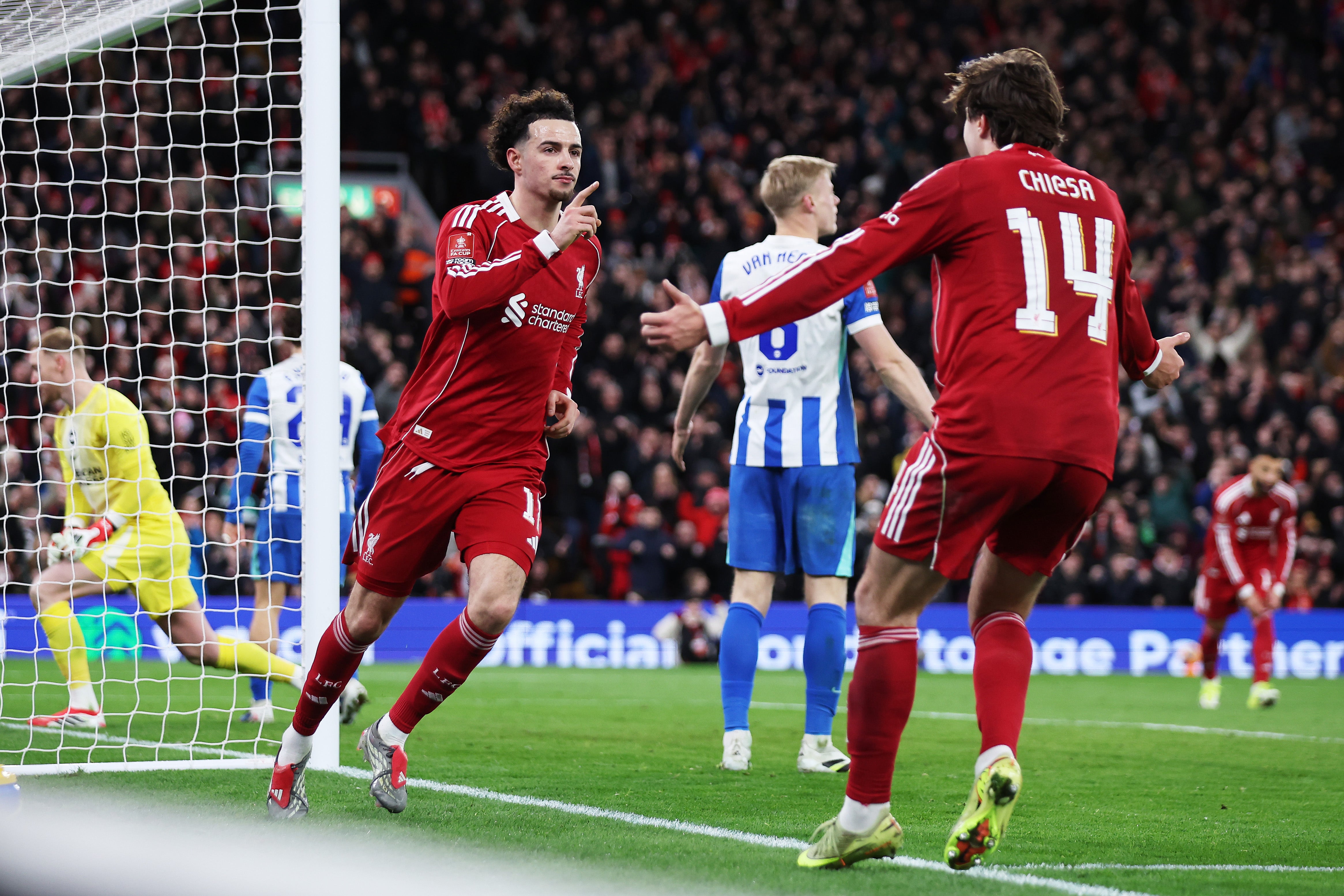 Curtis Jones produced a lovely finish for his first Liverpool goal in 57 games