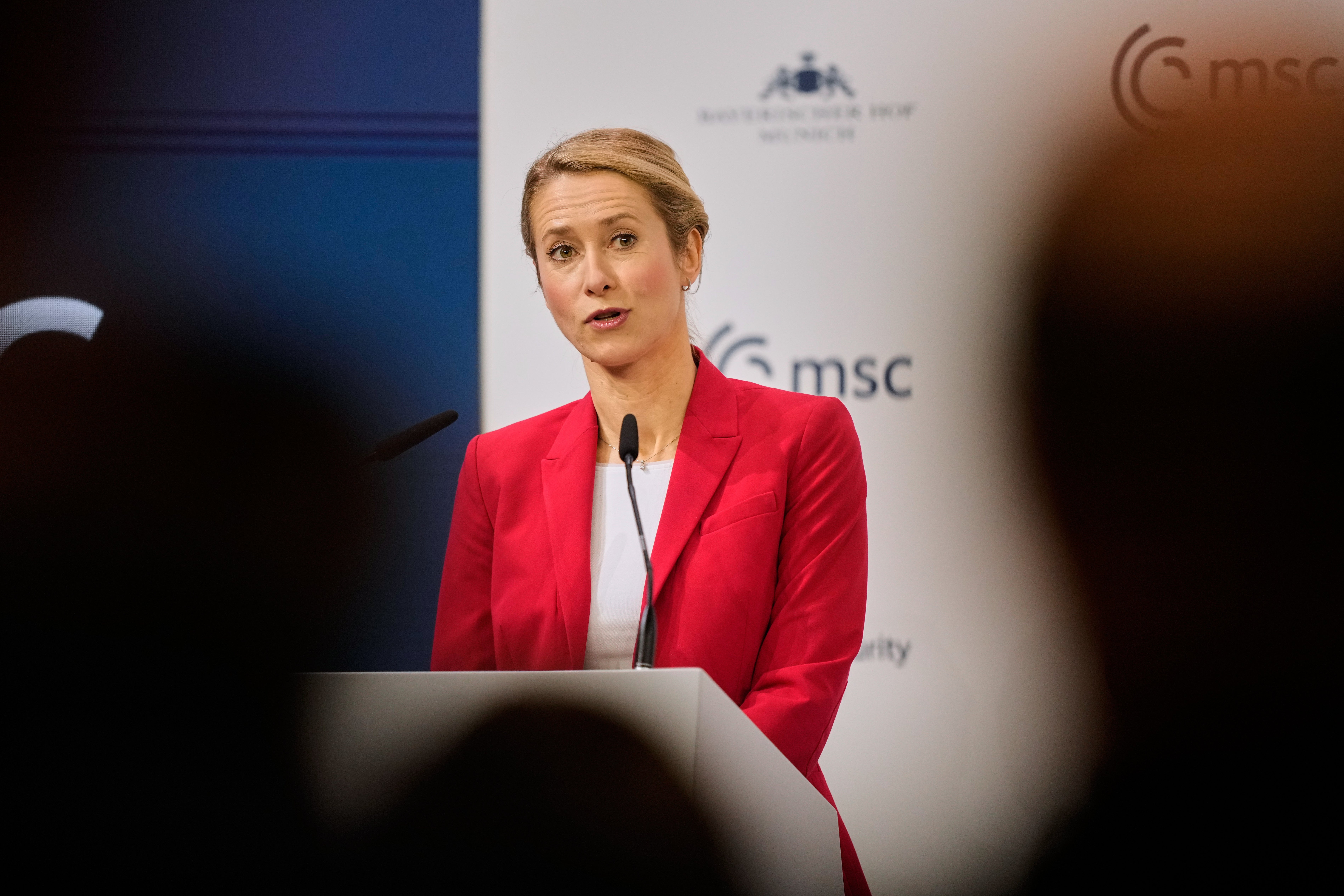 Kaja Kallas speaking at the Munich Security Conference