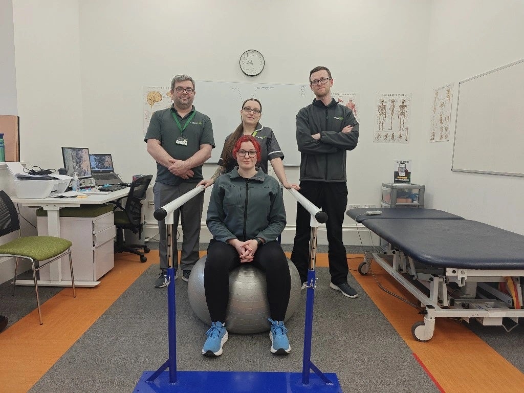 EMBARGOED TO 0001 MONDAY FEBRUARY 16Co-founders of Cortex Physiotherapy Dionne Harvey (centre back) and Iain Legge (right), with team members at Cortex Physiotherapy