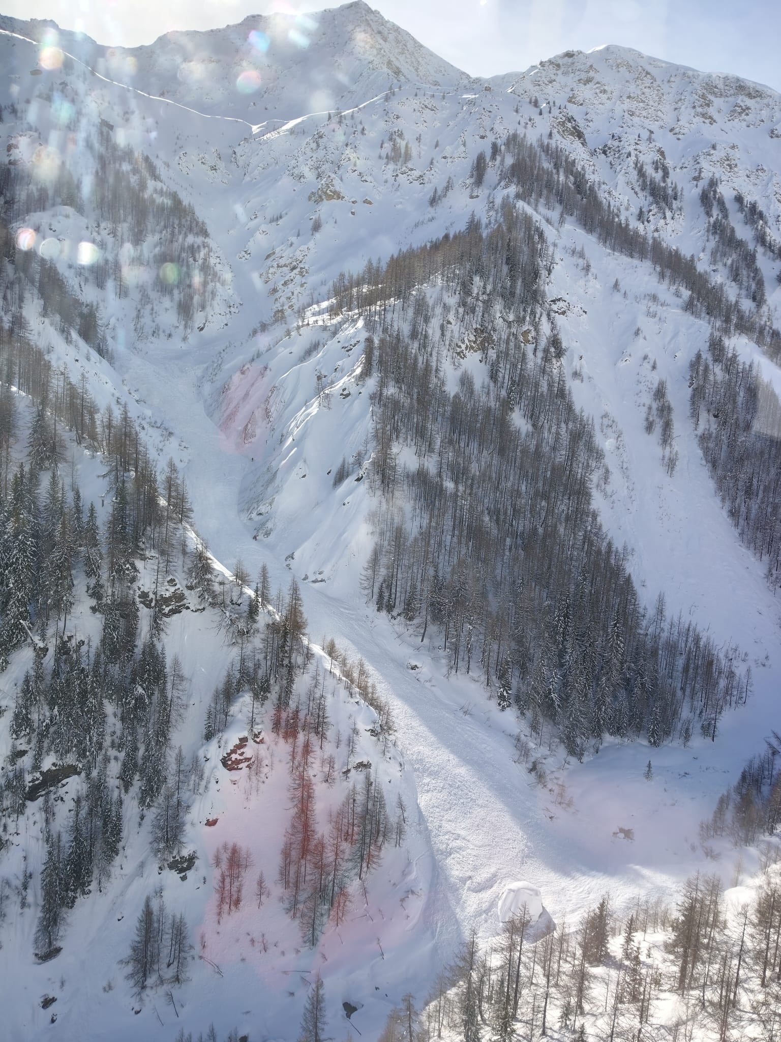 At least three skiers were caught in the Sunday morning avalanche