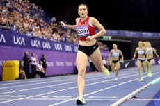 Issy Boffey takes advantage of Keely Hodgkinson’s absence to retain 800m title at UK Indoor Championships