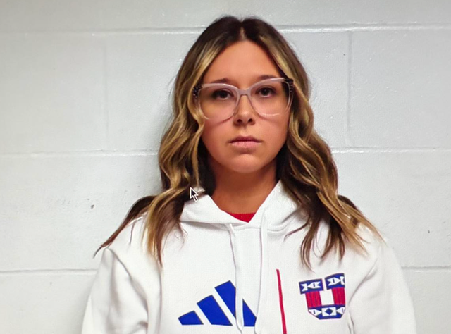 <p>Alicia Hughes, a secretary at Randolph Eastern School Corporation, has been arrested on five counts of child seduction</p>