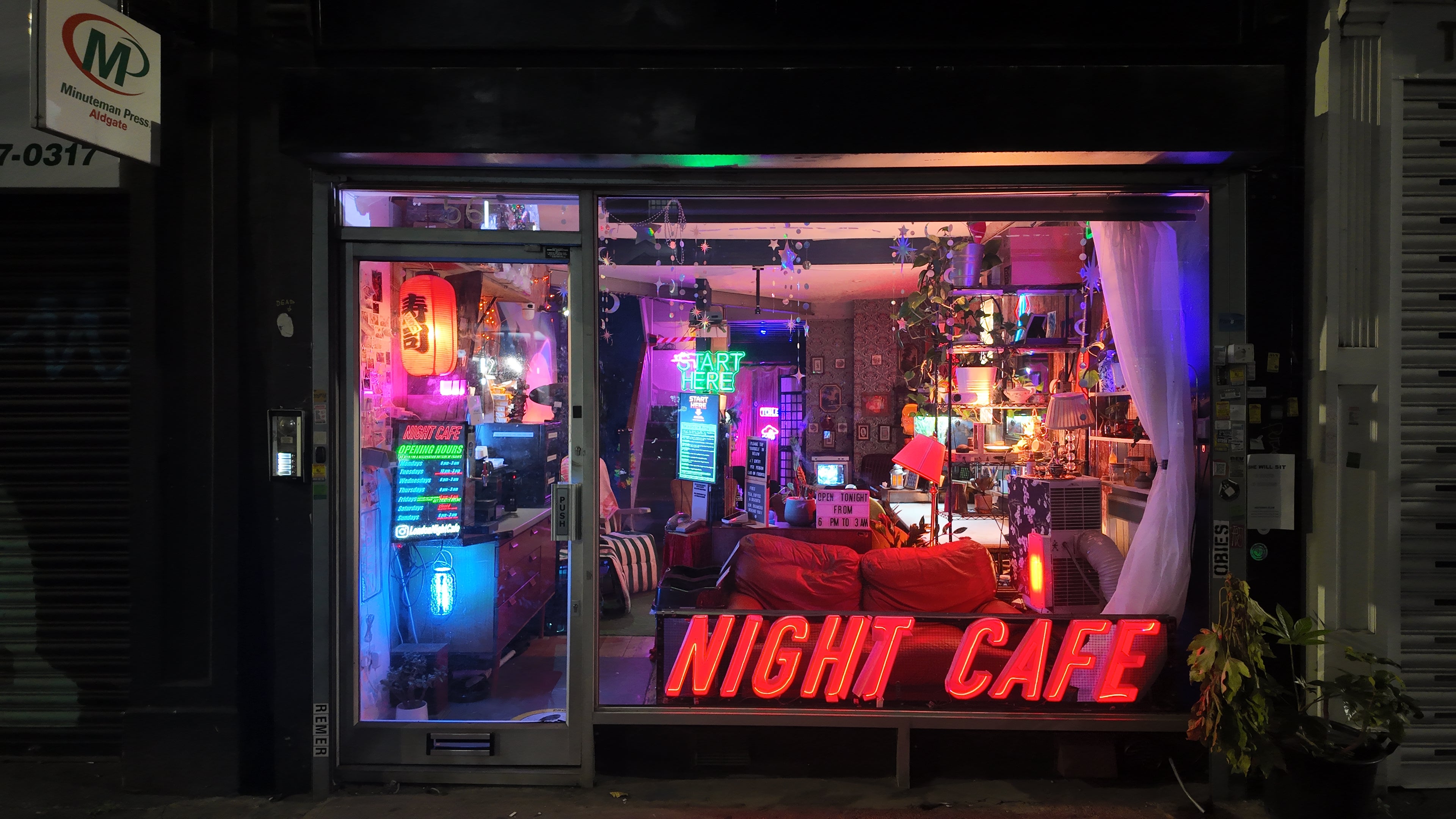 London Night Cafe is part cafe, part reading corner, part workspace
