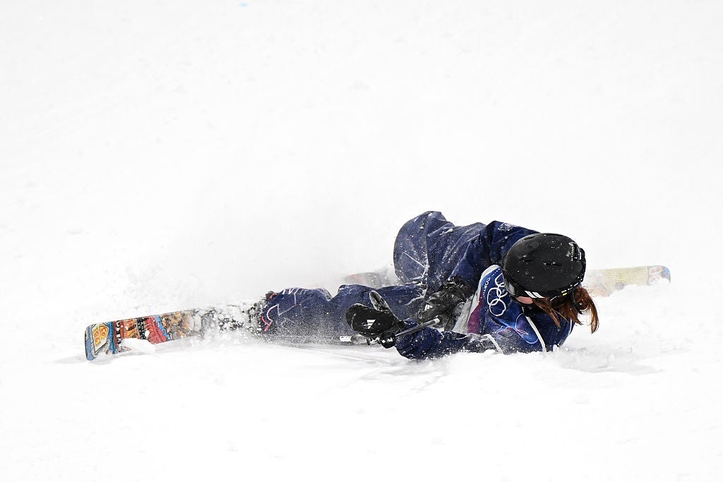 Muir fell on an ambitious final jump to end her hopes of an Olympic medal