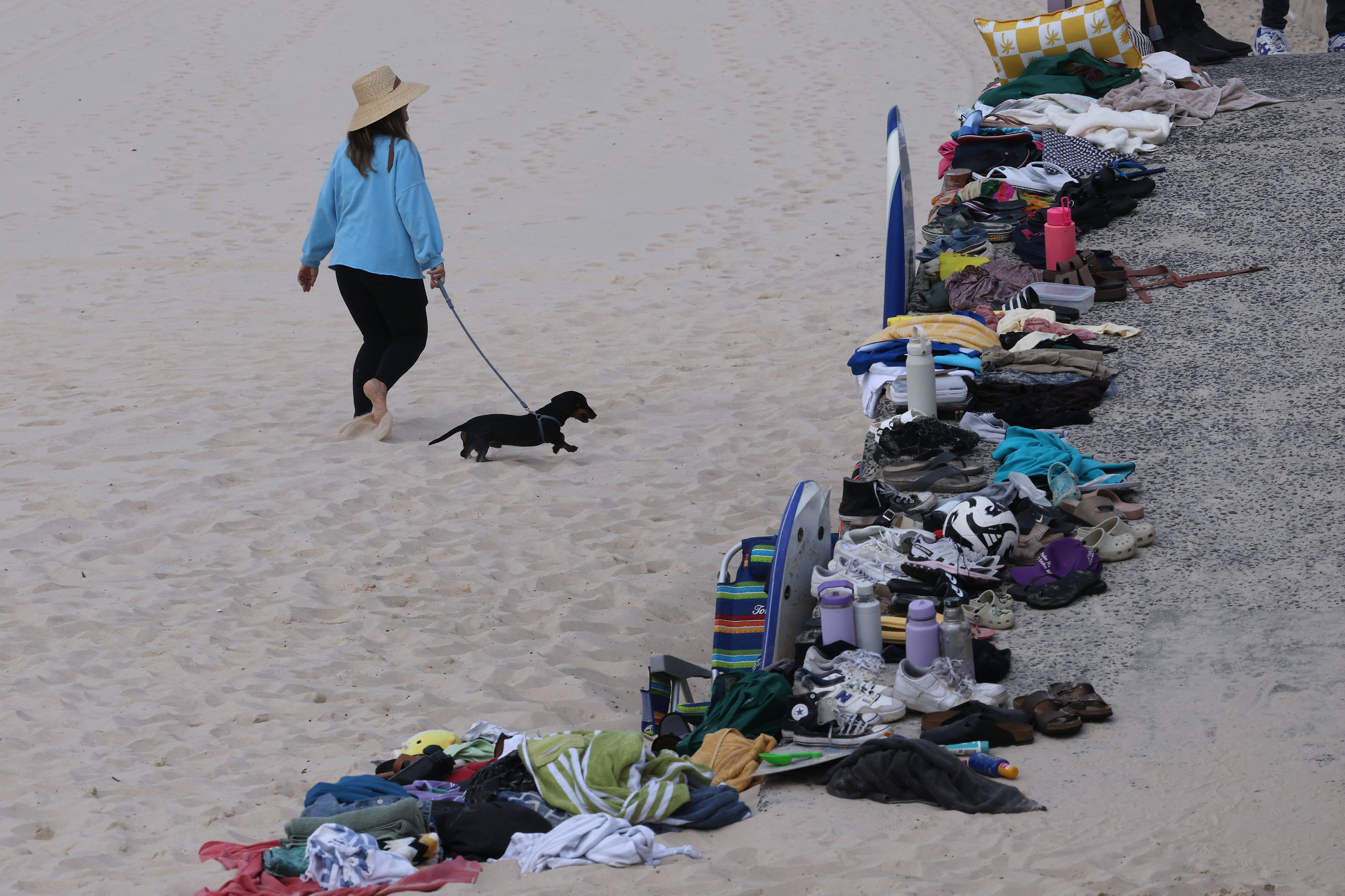 People’s belongings at the scene of the shooting in Sydney