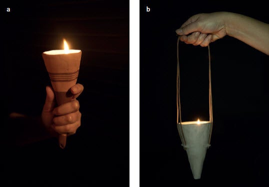 Replica cornets used as lamps