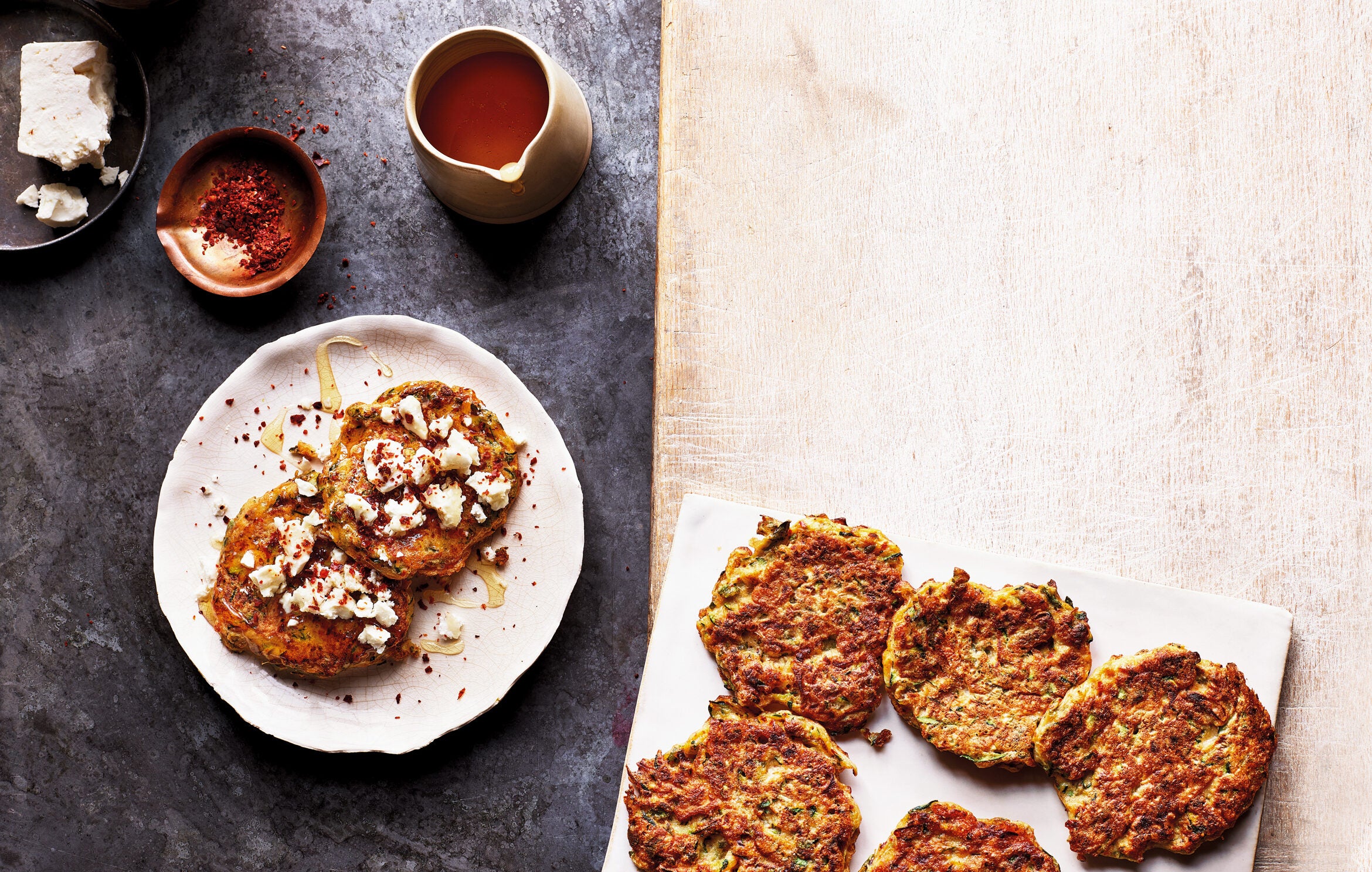 Somewhere between pancake and fritter, delivering salt, sweetness and a very good excuse for seconds