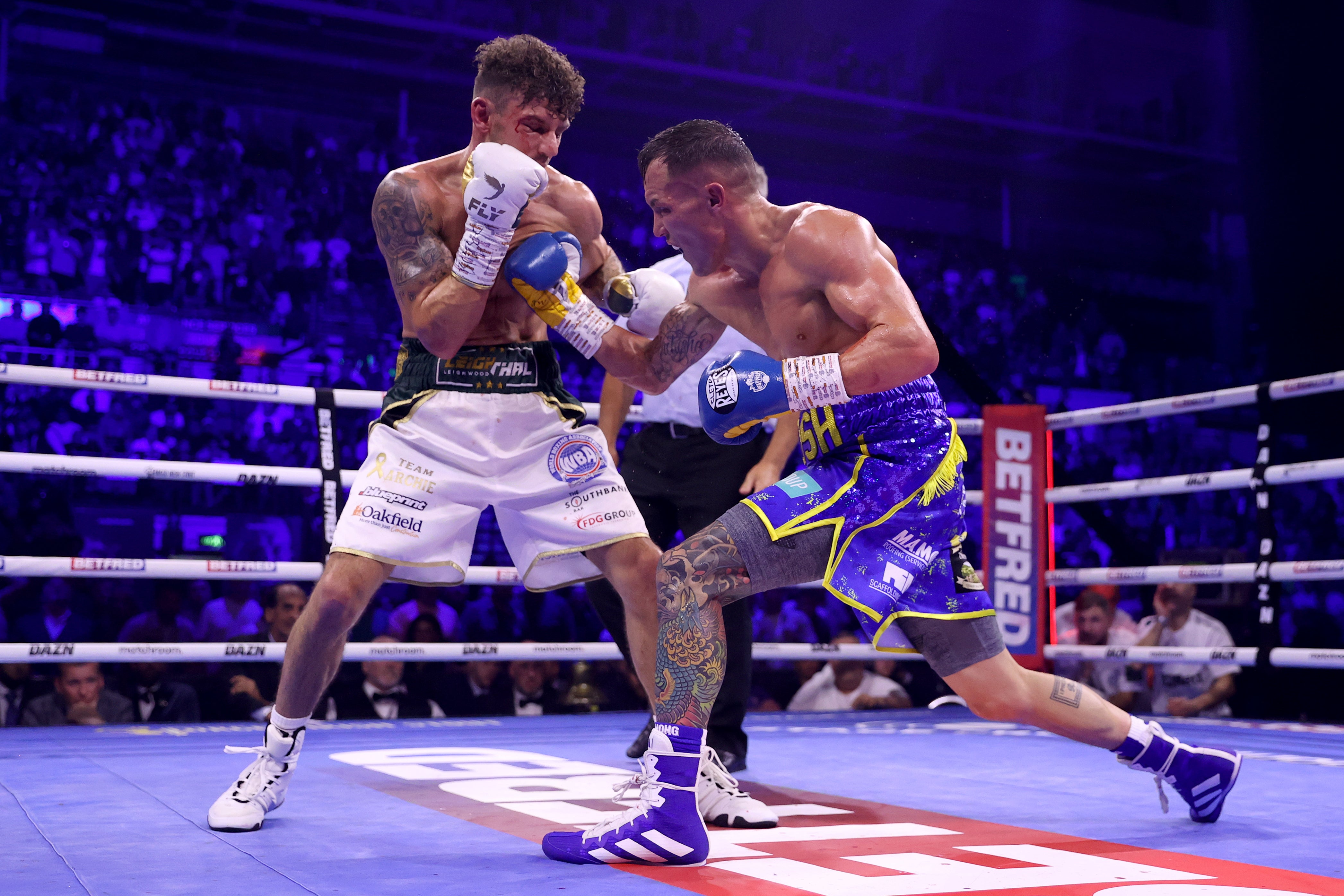 Leigh Wood (left) and Josh Warrington during their first clash