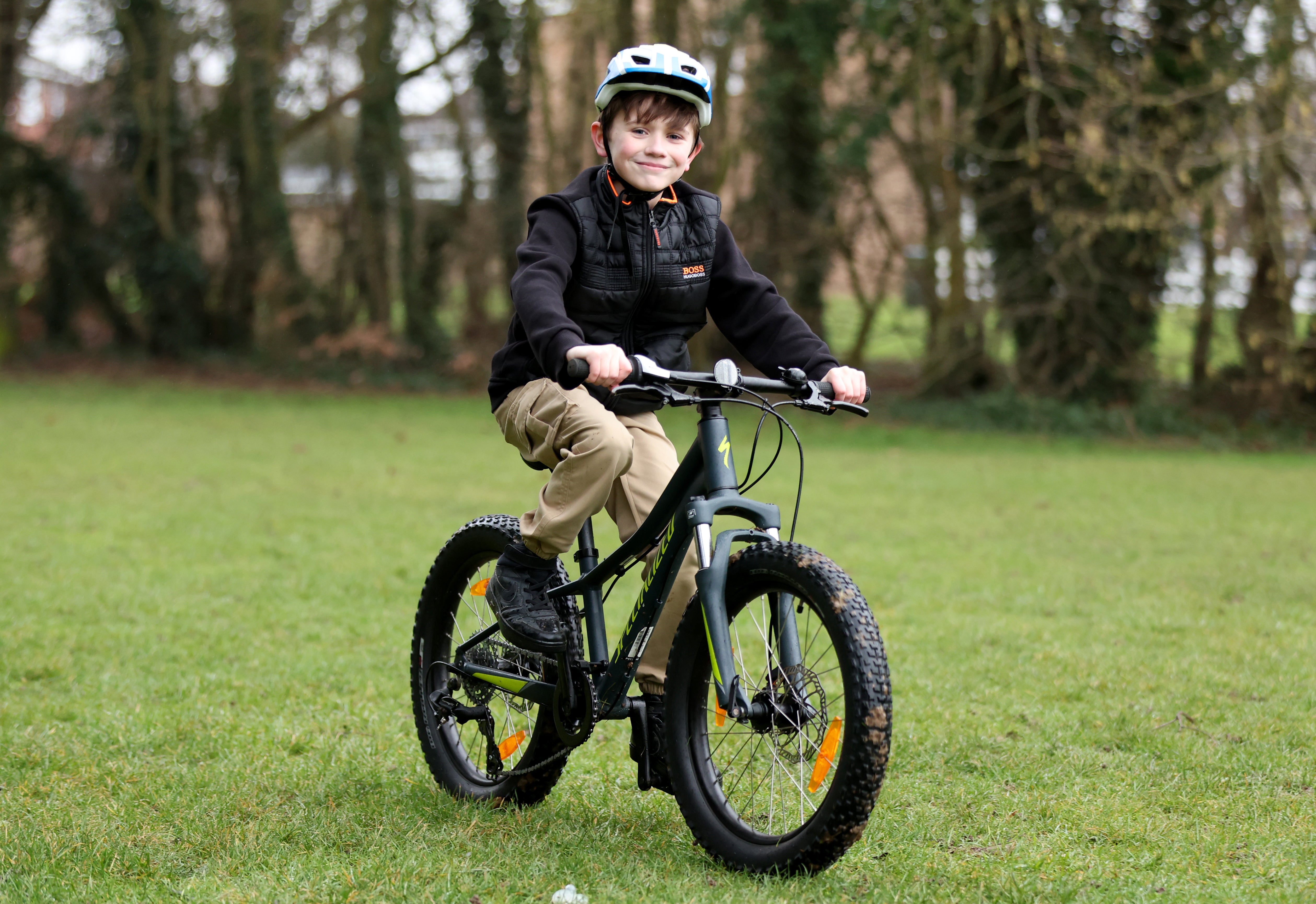 CHECK TOPIC AND KEYWORDEmbargoed to 0001 Wednesday January 28Alfie Phillips at his home near Northampton. Surgeons at Alder Hey have pioneered a new technique to lengthen the leg of the nine-year-old born with an ultra-rare condition which left one leg 4cm shorter than the other. The procedure was a UK first, they added 3cm to his leg and have since performed it on other patients, with centres round the country preparing to do the same. Picture date: Sunday January 25, 2026. PA Photo. Photo credit should read: Chris Radburn/PA Wire