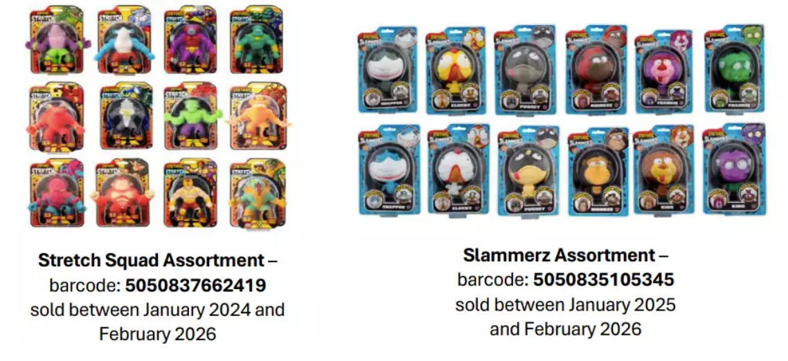 Stretcherz Stretch Squad and Slammerz toys have been recalled