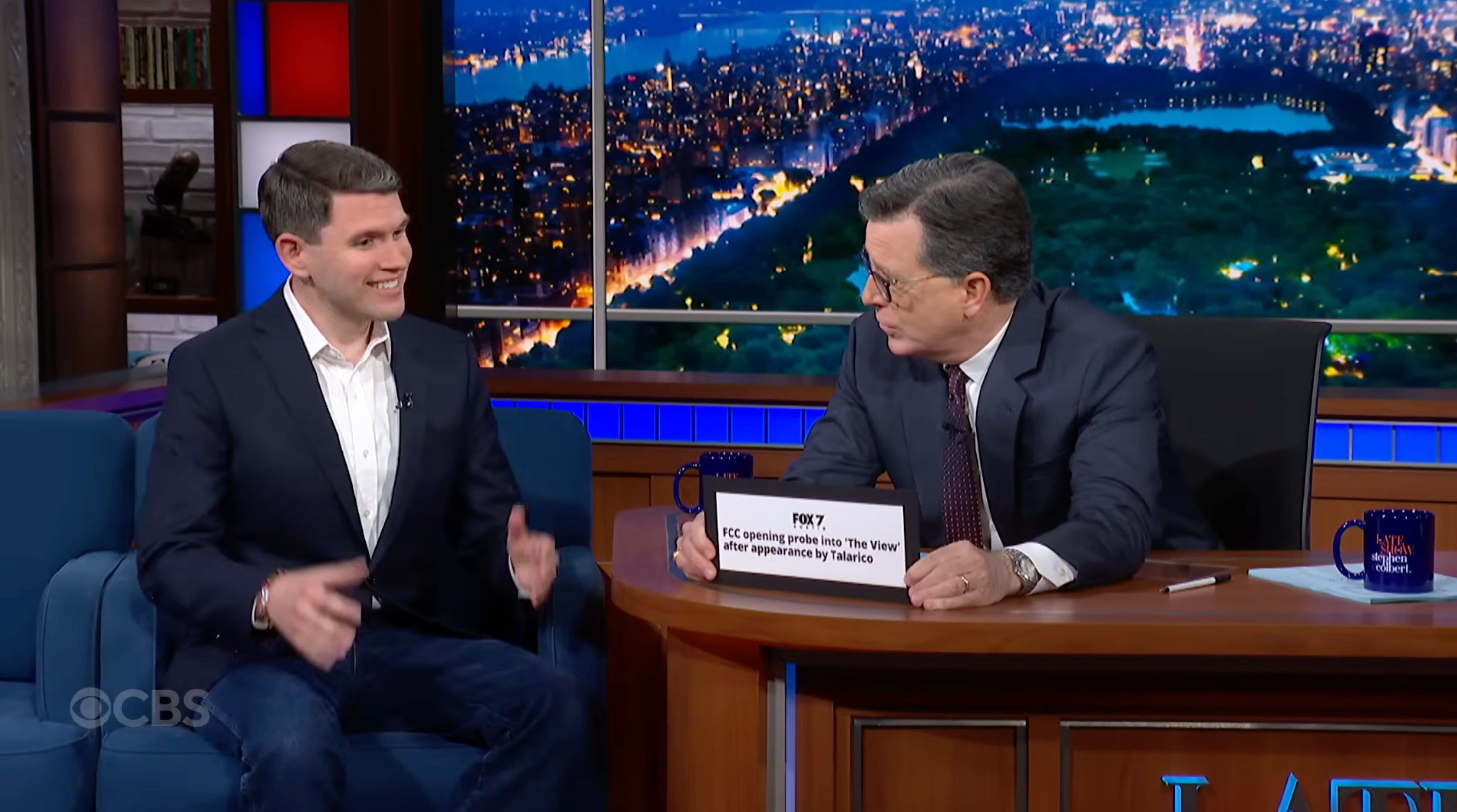 Stephen Colbert said that CBS News banned him from broadcasting his interview with Texas State Representative James Talarico