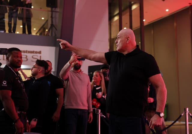 <p>John Fury at his son Tyson’s press conference for a fight with Arslanbek Makhmudov</p>