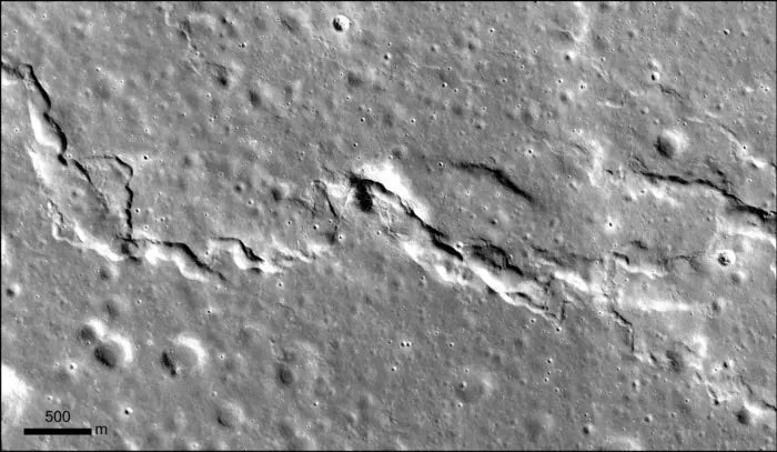 A small mare ridge is captured by NASA’s Lunar Reconnaissance Orbiter Camera