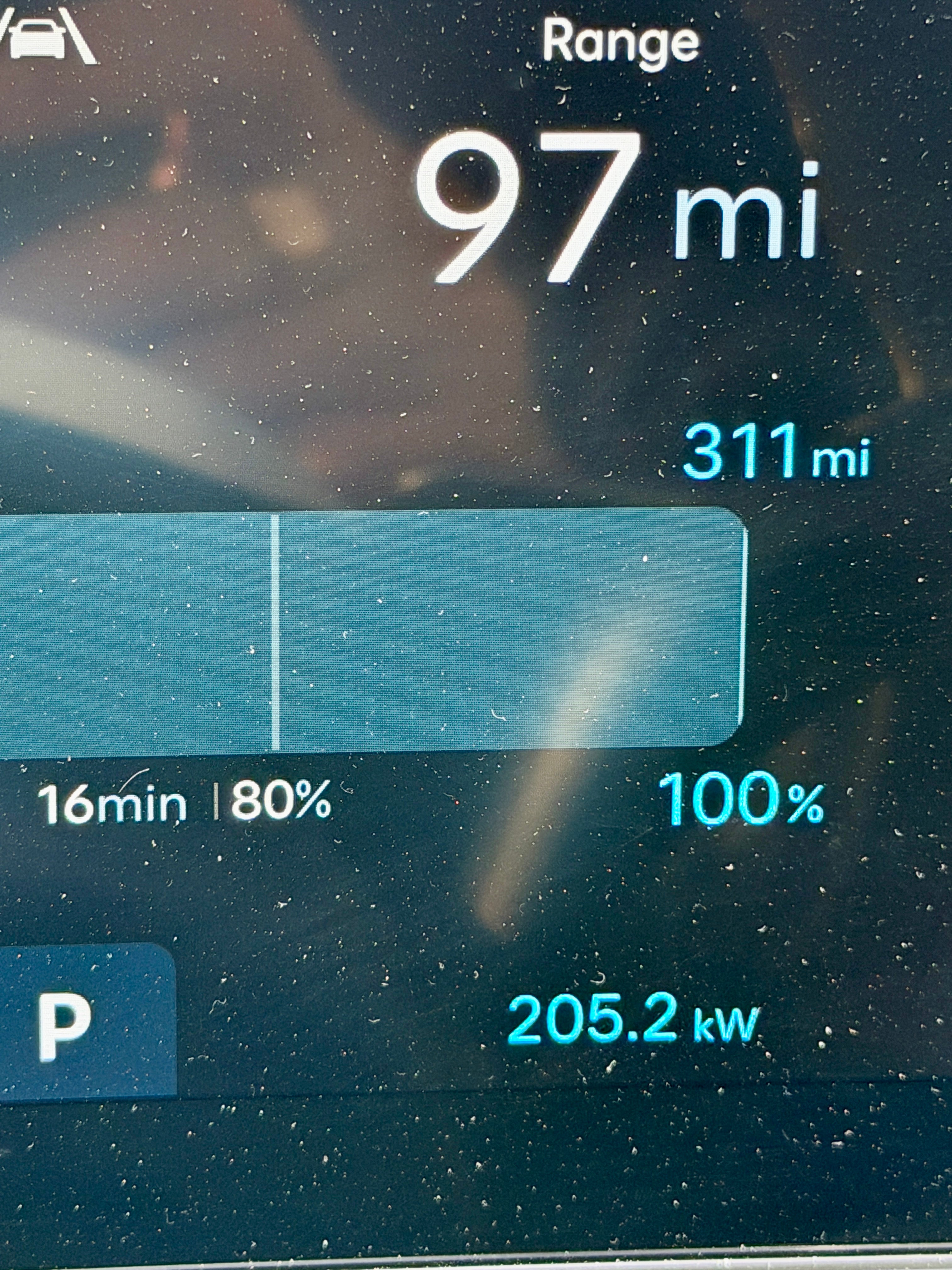 Top charging speed so far has been 205kW in the Hyundai Ioniq 9, with a maximum winter range of 311 miles