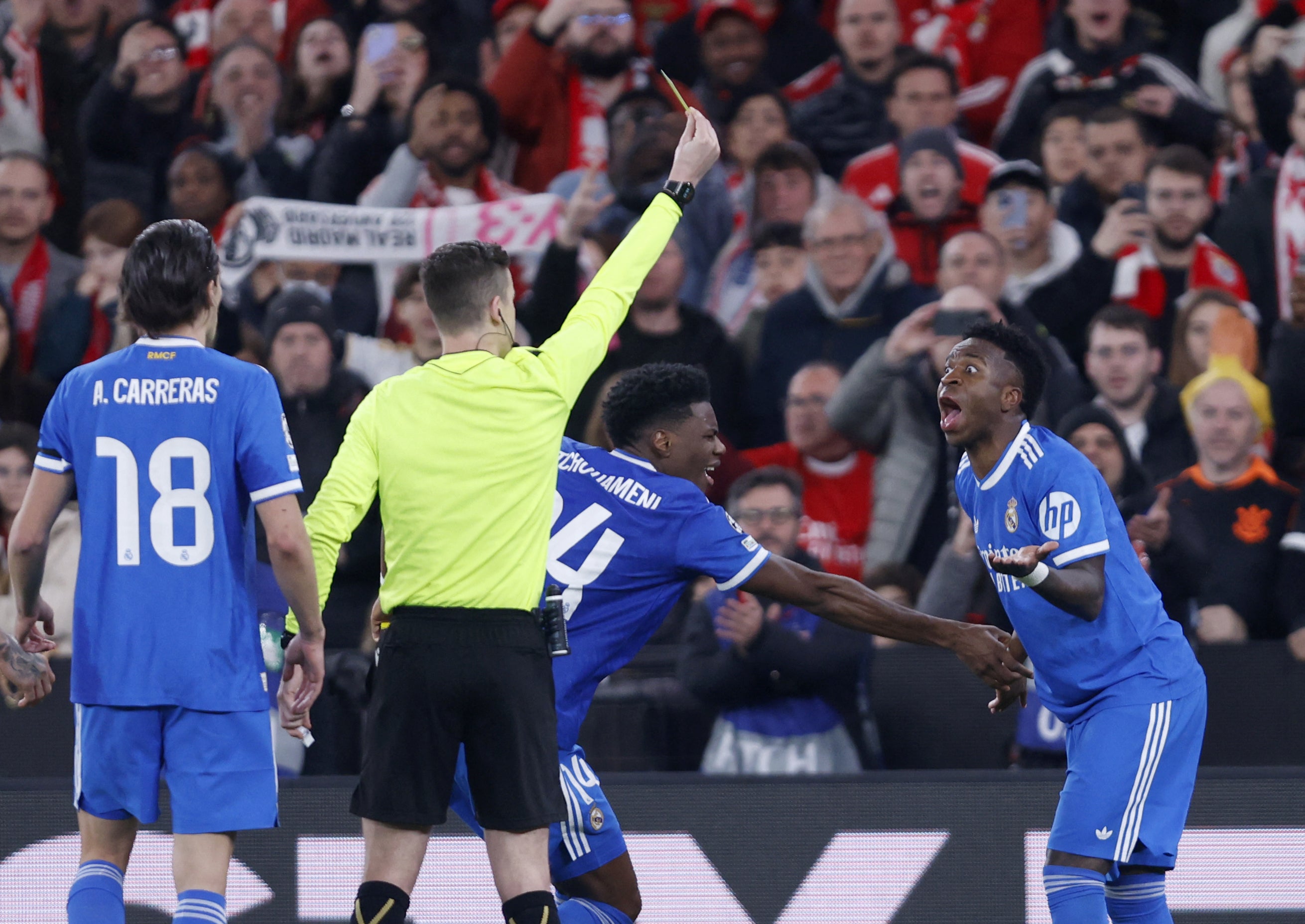 Real Madrid’s Champions League clash with Benfica halted over alleged racist incident